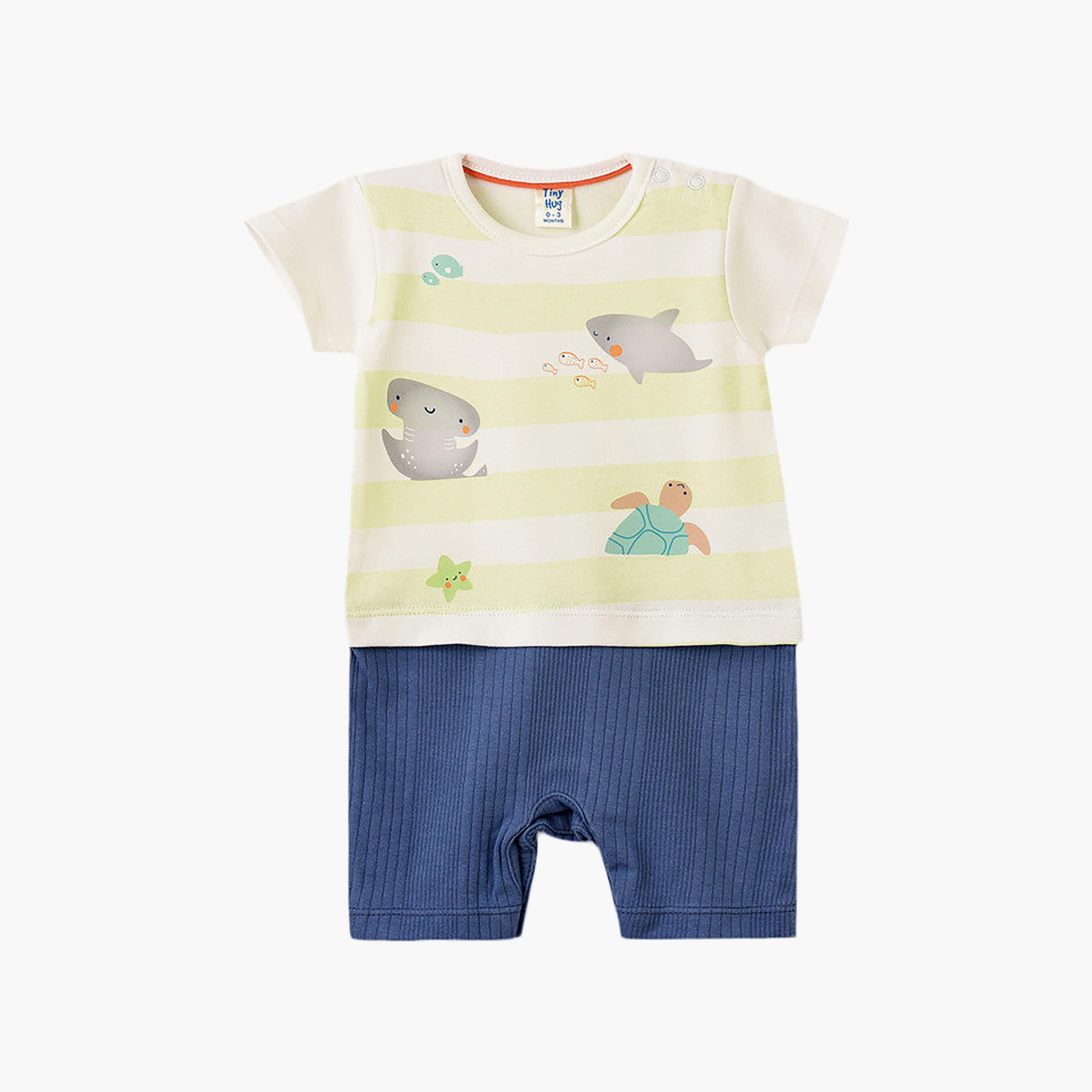 UniqKidz Cotton Fish Printed Romper-baby-boys-clothing-rompers-image-1