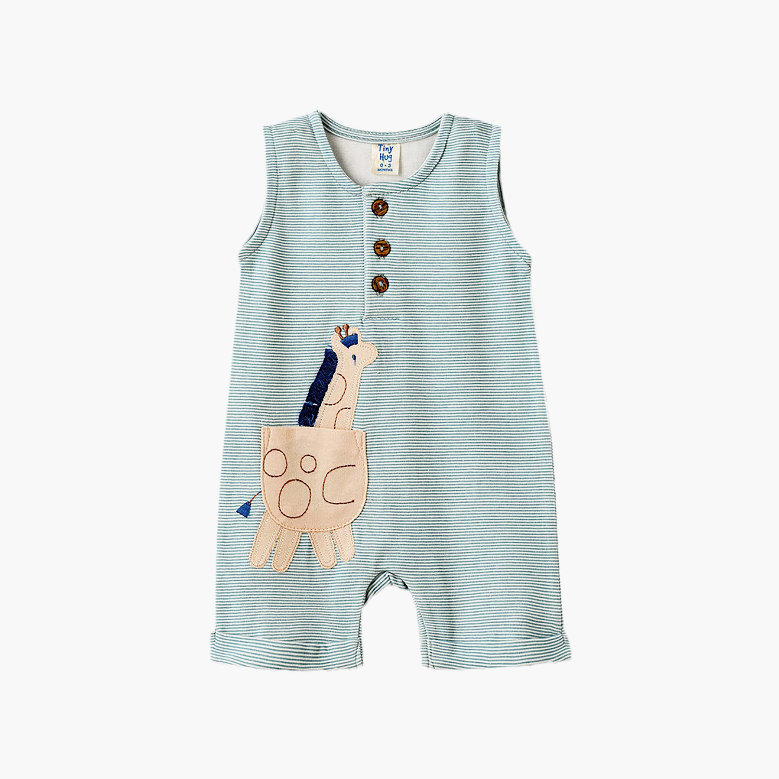 رومبير قطن بتطريز زرافة من يونيك كيدز-baby-boys-clothing-rompers-image-1