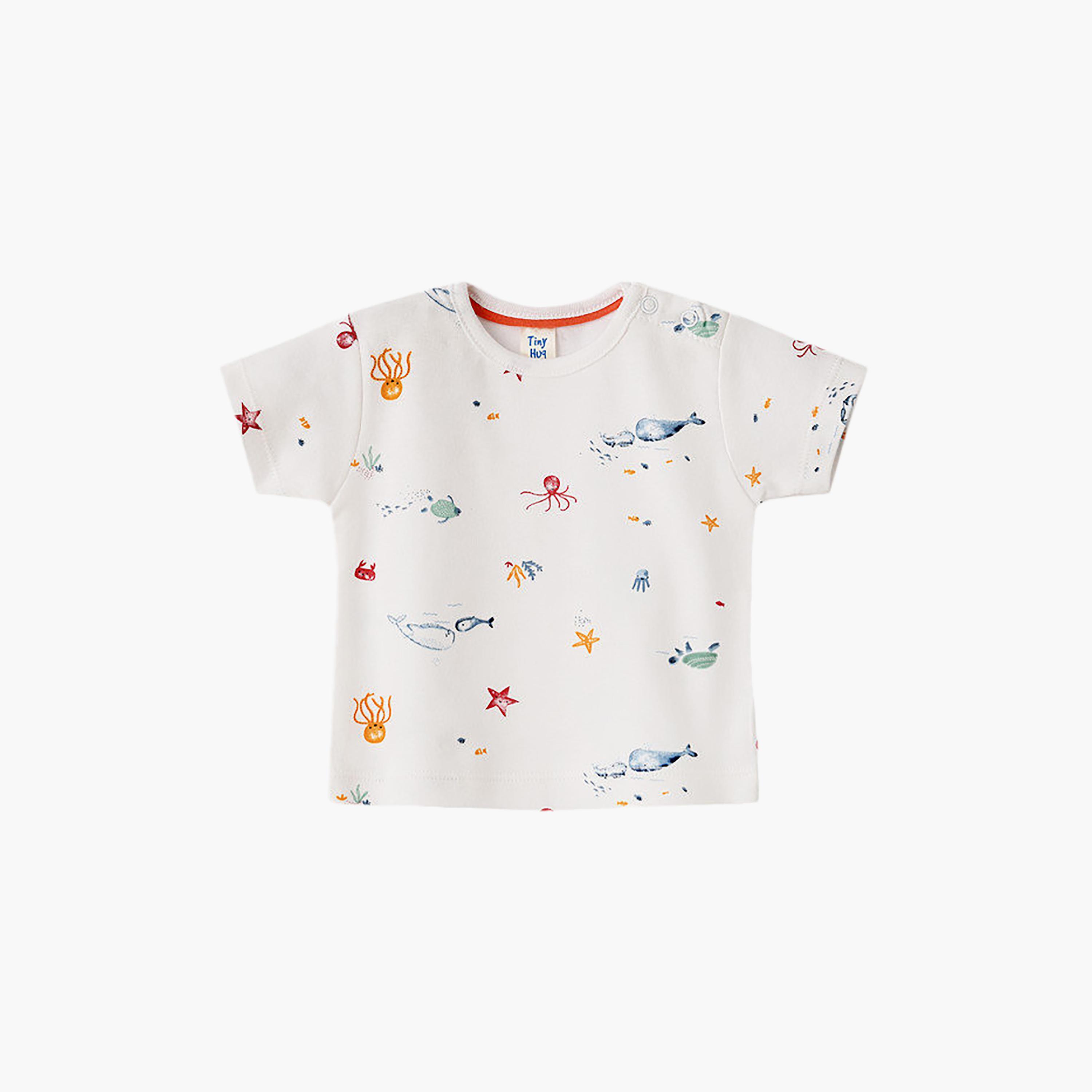 UniqKidz Cotton Short Sleeves Ocean Printed T- Shirt-baby-boys-clothing-tshirtsandpolos-image-1