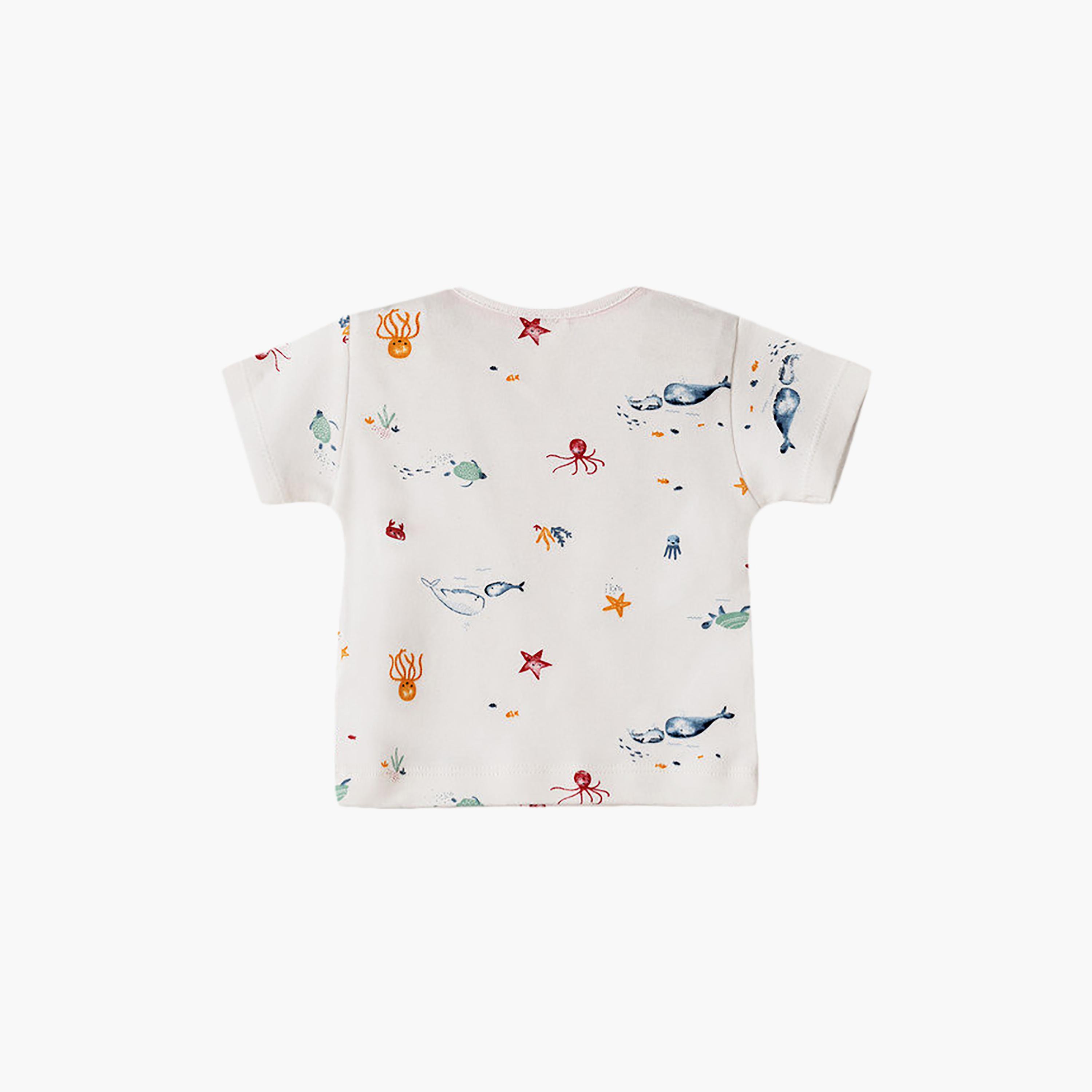 UniqKidz Cotton Short Sleeves Ocean Printed T- Shirt-baby-boys-clothing-tshirtsandpolos-image-2