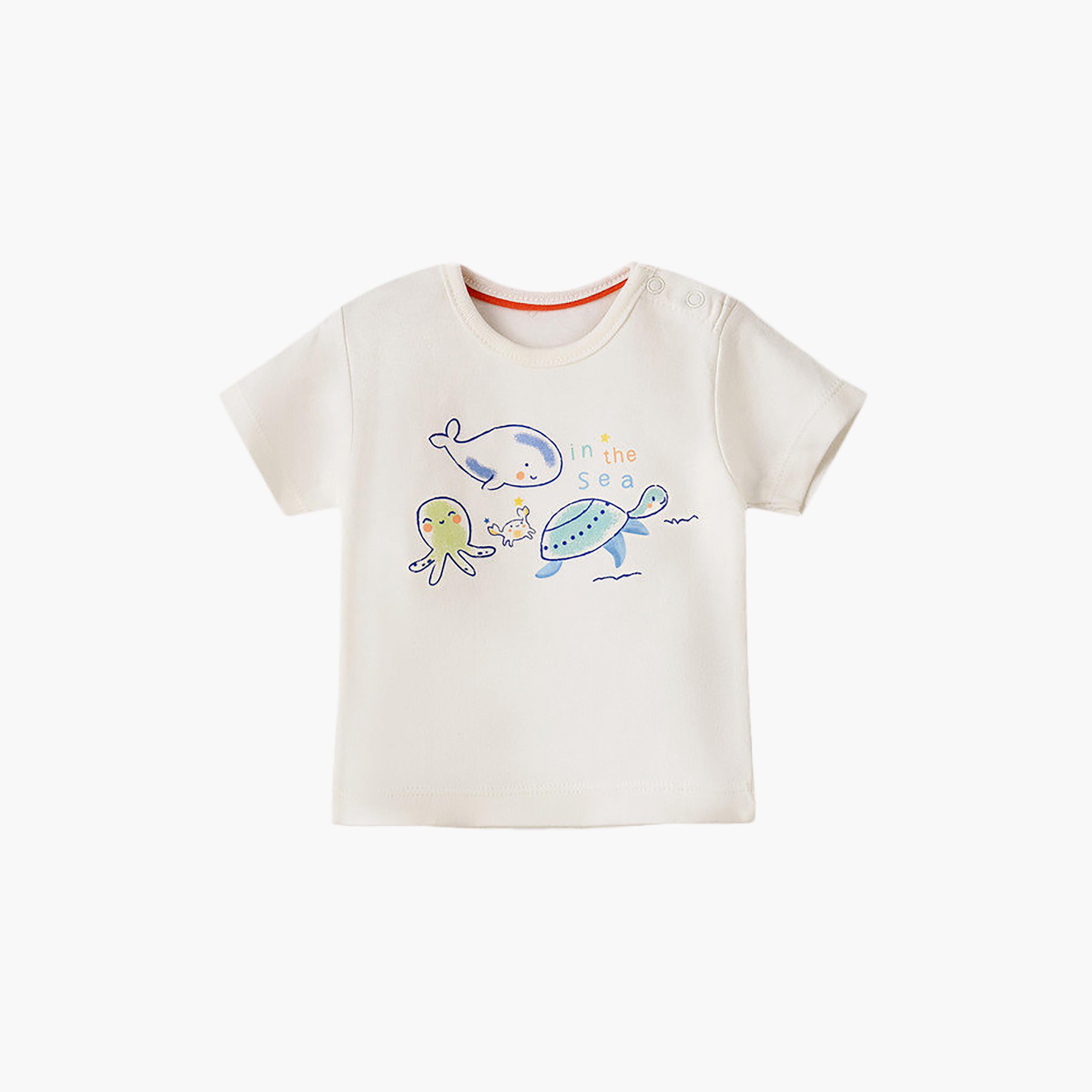 UniqKidz Cotton Short Sleeves Fish Printed T- Shirt-baby-boys-clothing-tshirtsandpolos-image-1