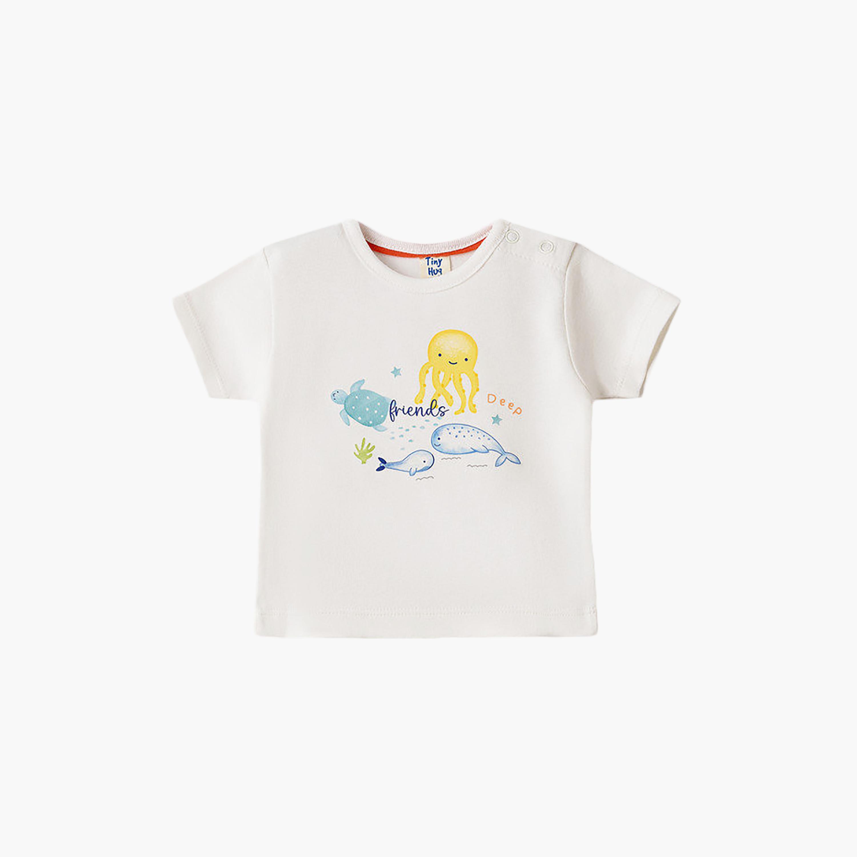 UniqKidz Cotton Short Sleeves Octopus Printed T- Shirt-baby-boys-clothing-tshirtsandpolos-image-1