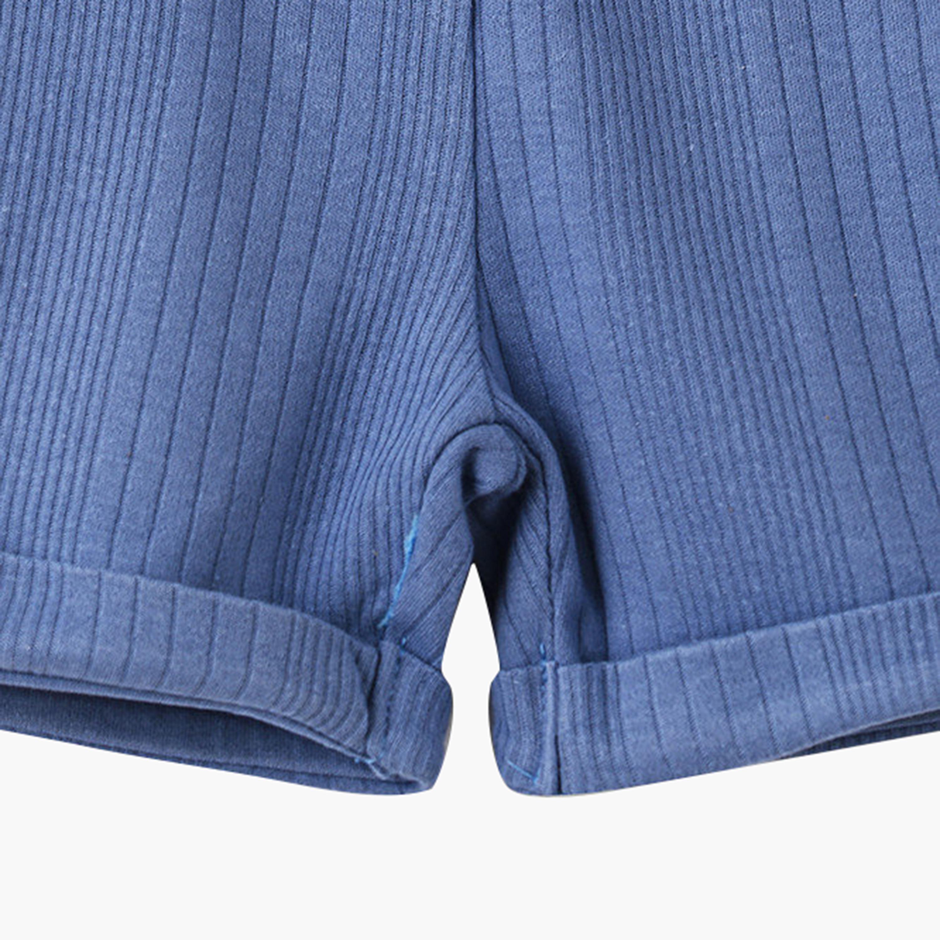 UniqKidz Cotton Textured Elasticated Knit Shorts-baby-boys-clothing-bottoms-shorts-image-3