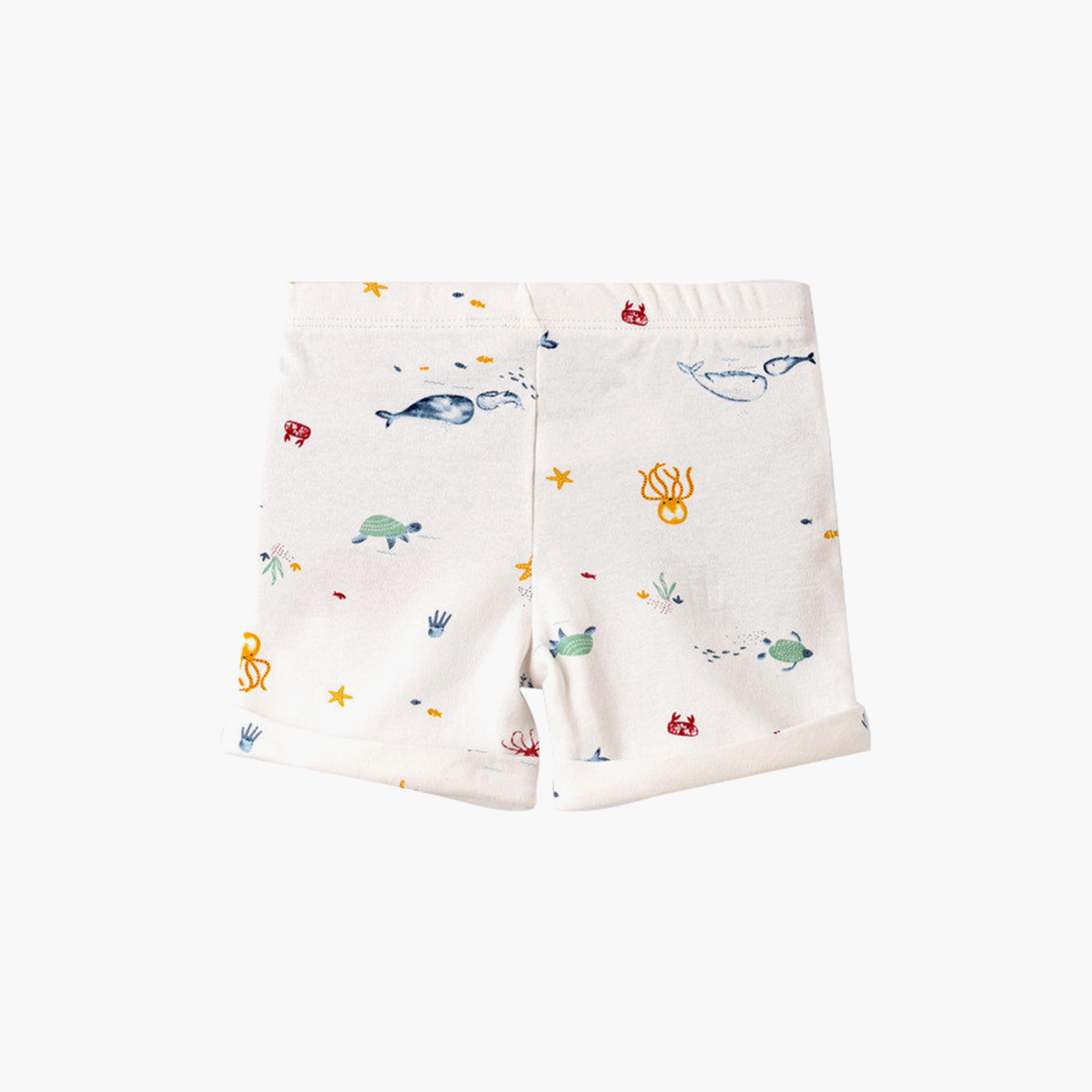 UniqKidz Cotton Marine Animals Printed Elasticated Knit Shorts-baby-boys-clothing-bottoms-shorts-image-1