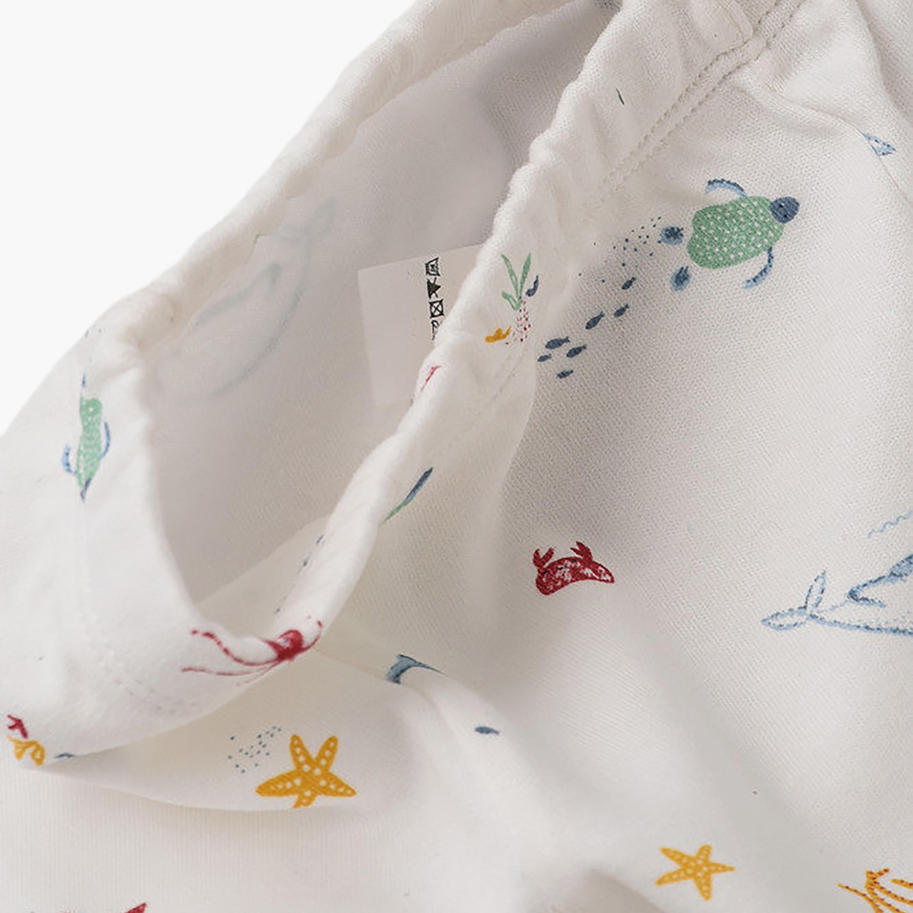UniqKidz Cotton Marine Animals Printed Elasticated Knit Shorts-baby-boys-clothing-bottoms-shorts-image-2