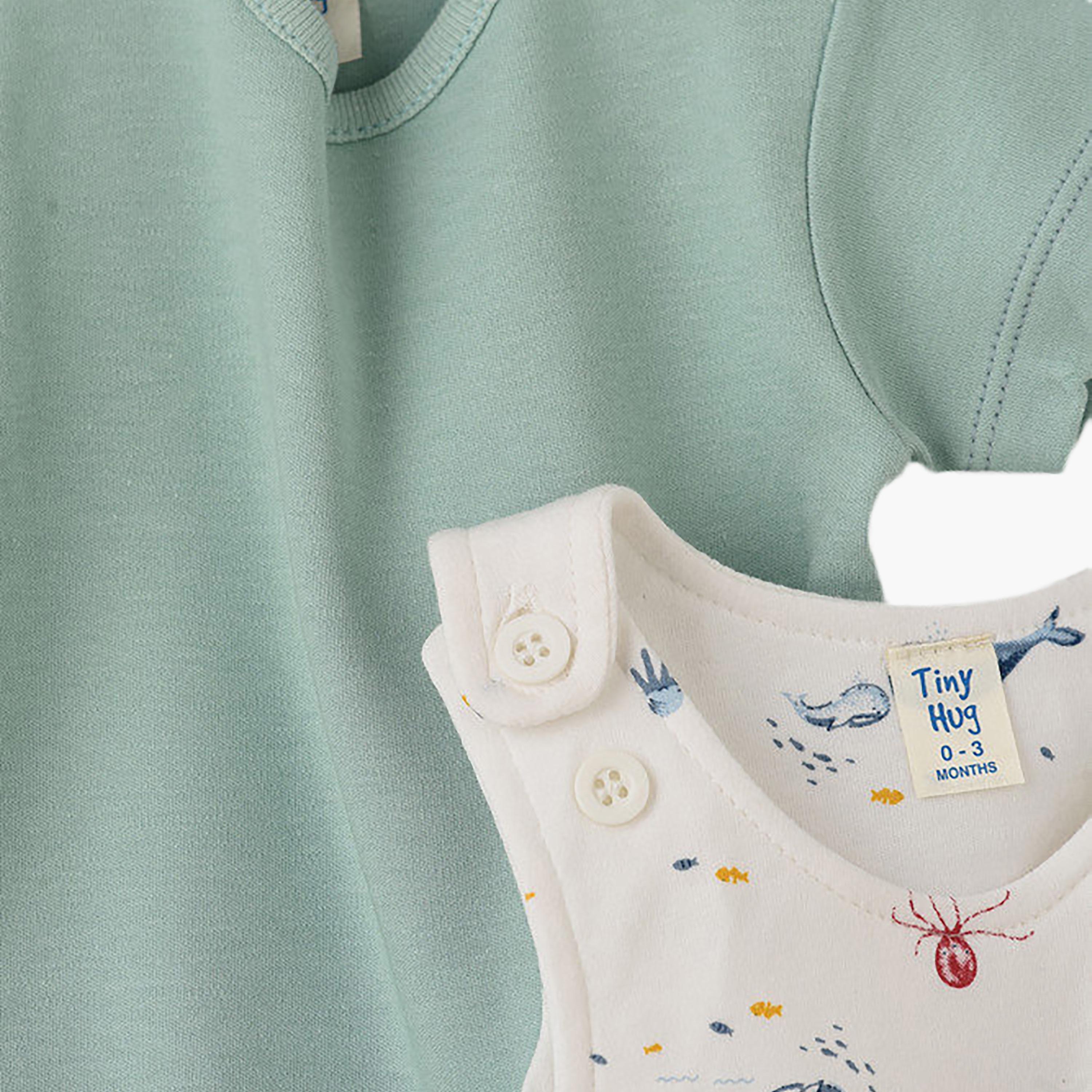 UniqKidz 2-Piece Cotton Printed T-shirt & Romper-baby-boys-clothing-setsandcoords-image-4
