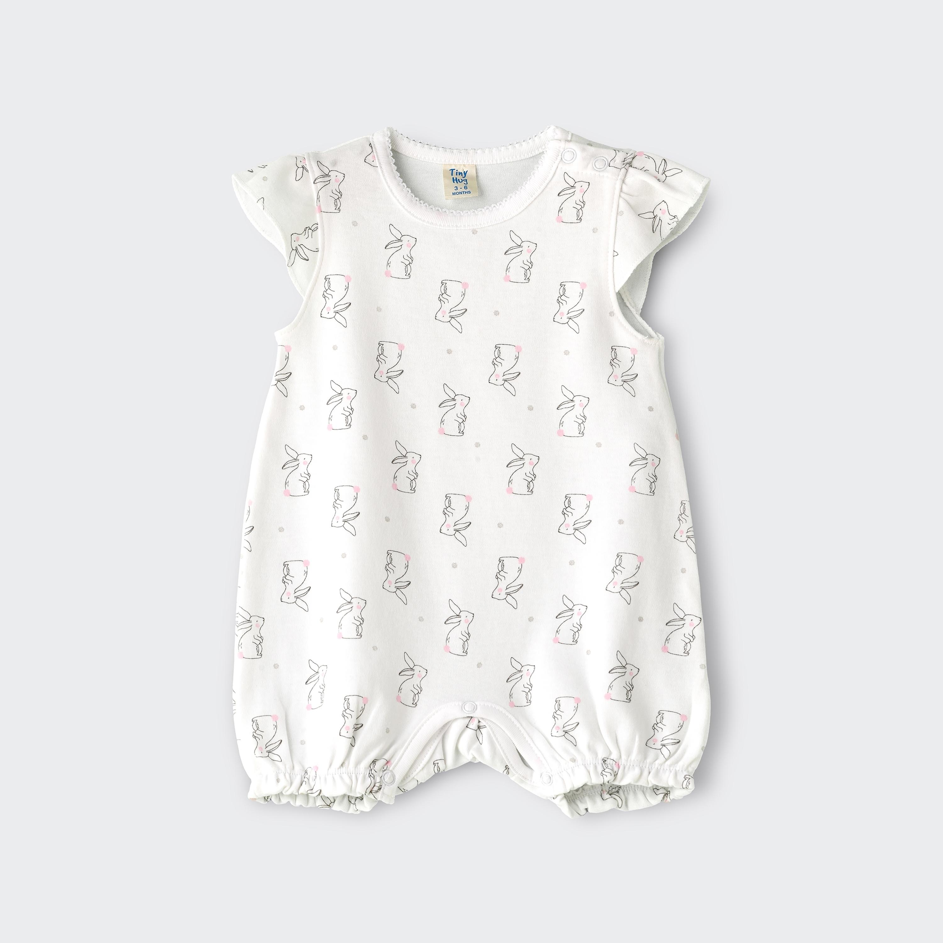 UniqKidz Bunny Printed Cap Sleeves Romper-baby-girls-clothing-rompers-image-1