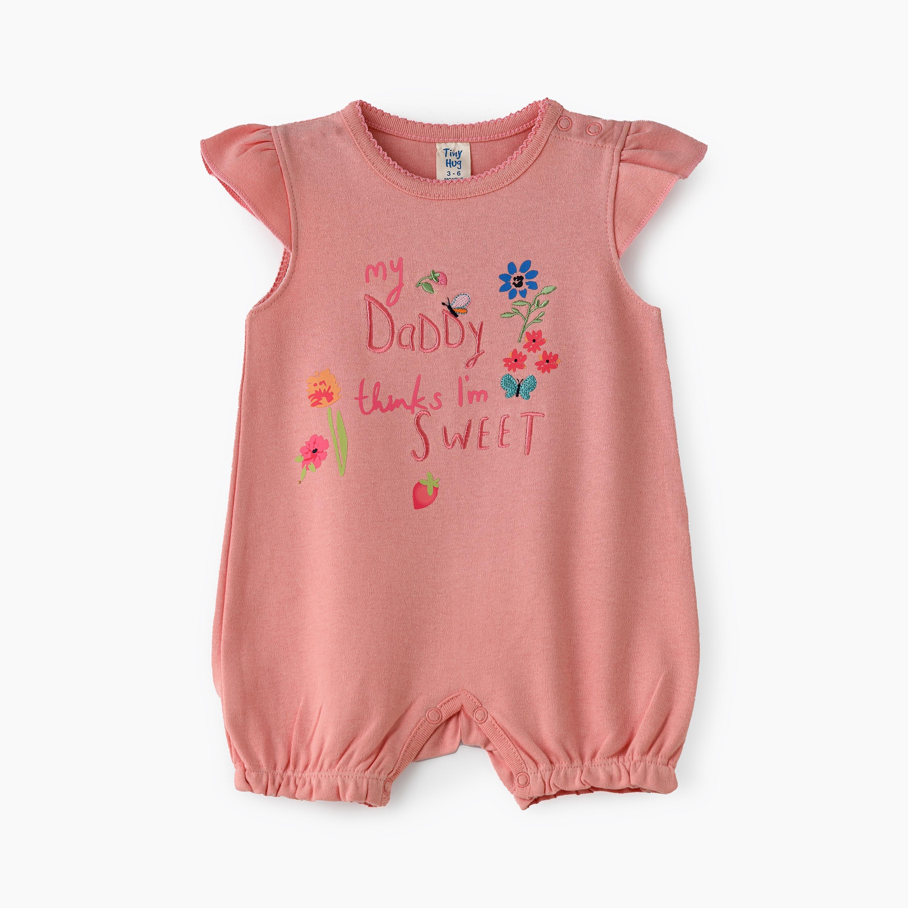 UniqKidz Floral Printed Cap Sleeves Romper-baby-girls-clothing-rompers-image-1