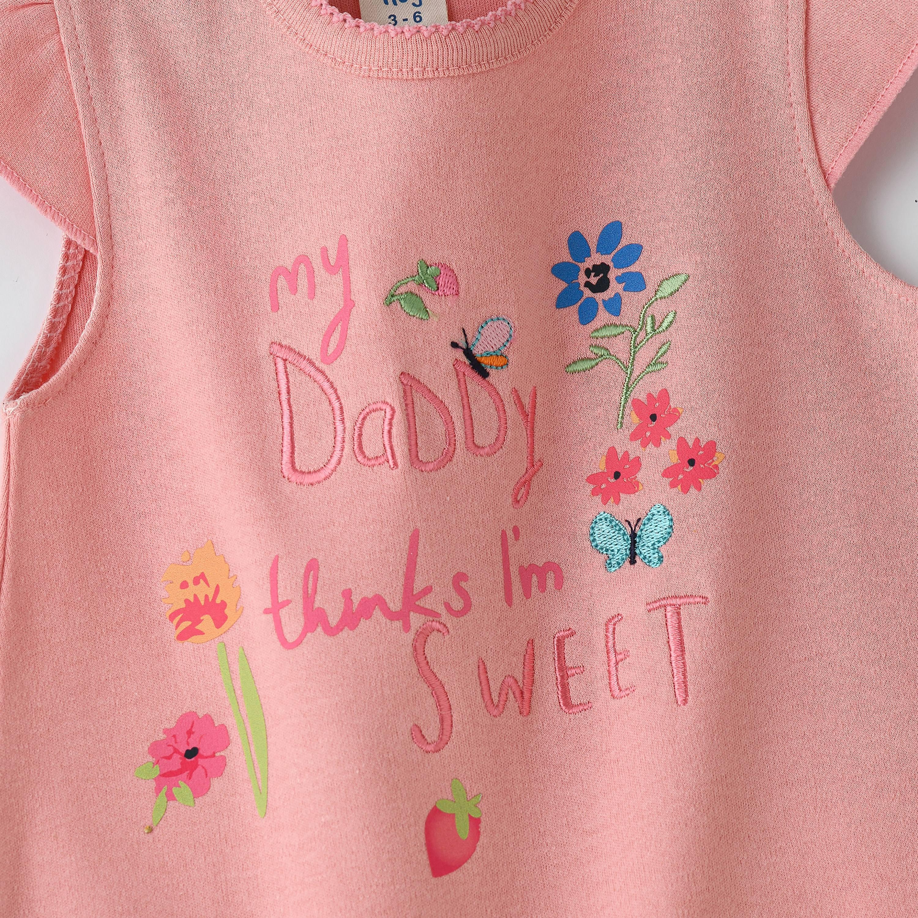 UniqKidz Floral Printed Cap Sleeves Romper-baby-girls-clothing-rompers-image-3