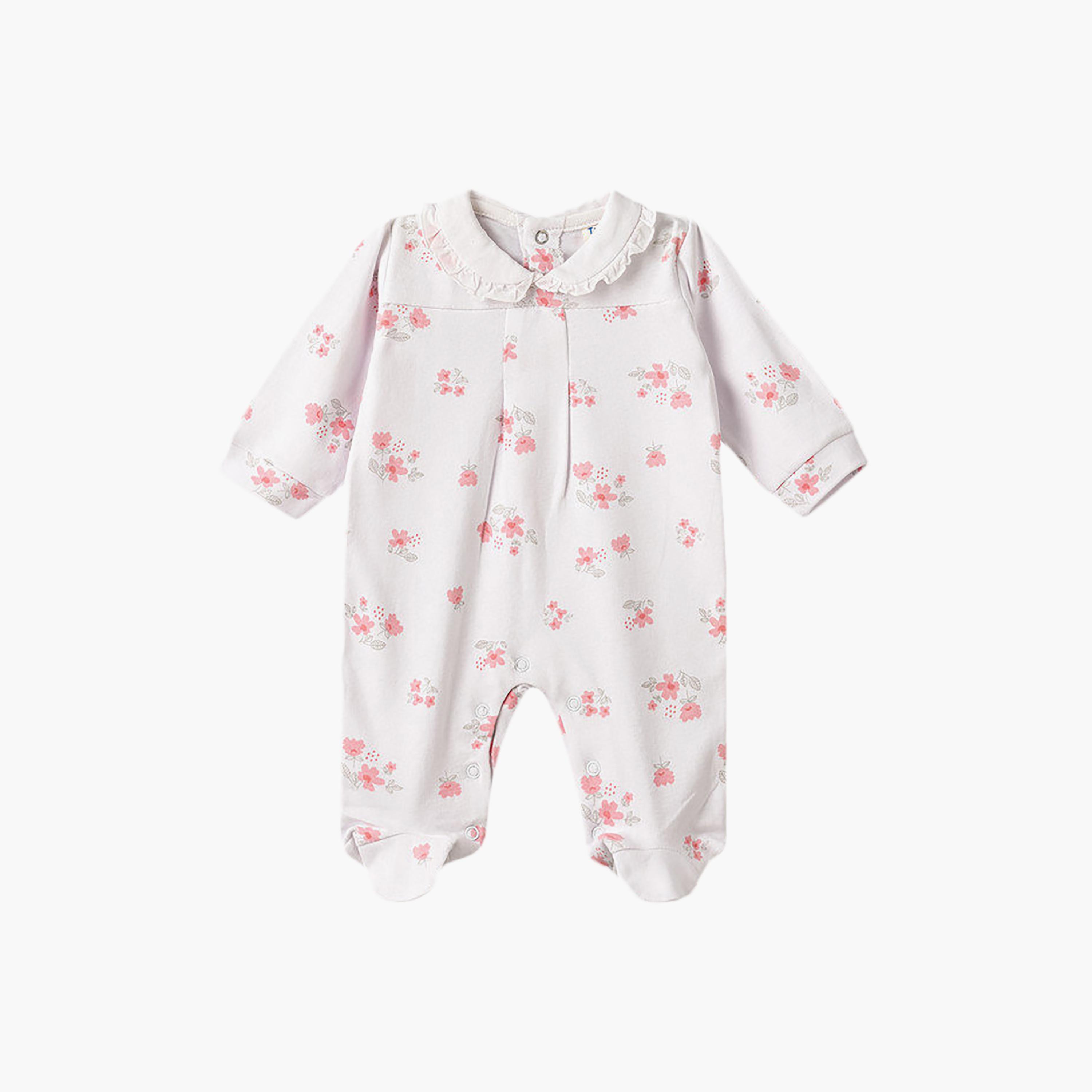 UniqKidz Cotton Floral Printed Sleepsuit-baby-girls-clothing-nightwear-sleepsuits-image-1
