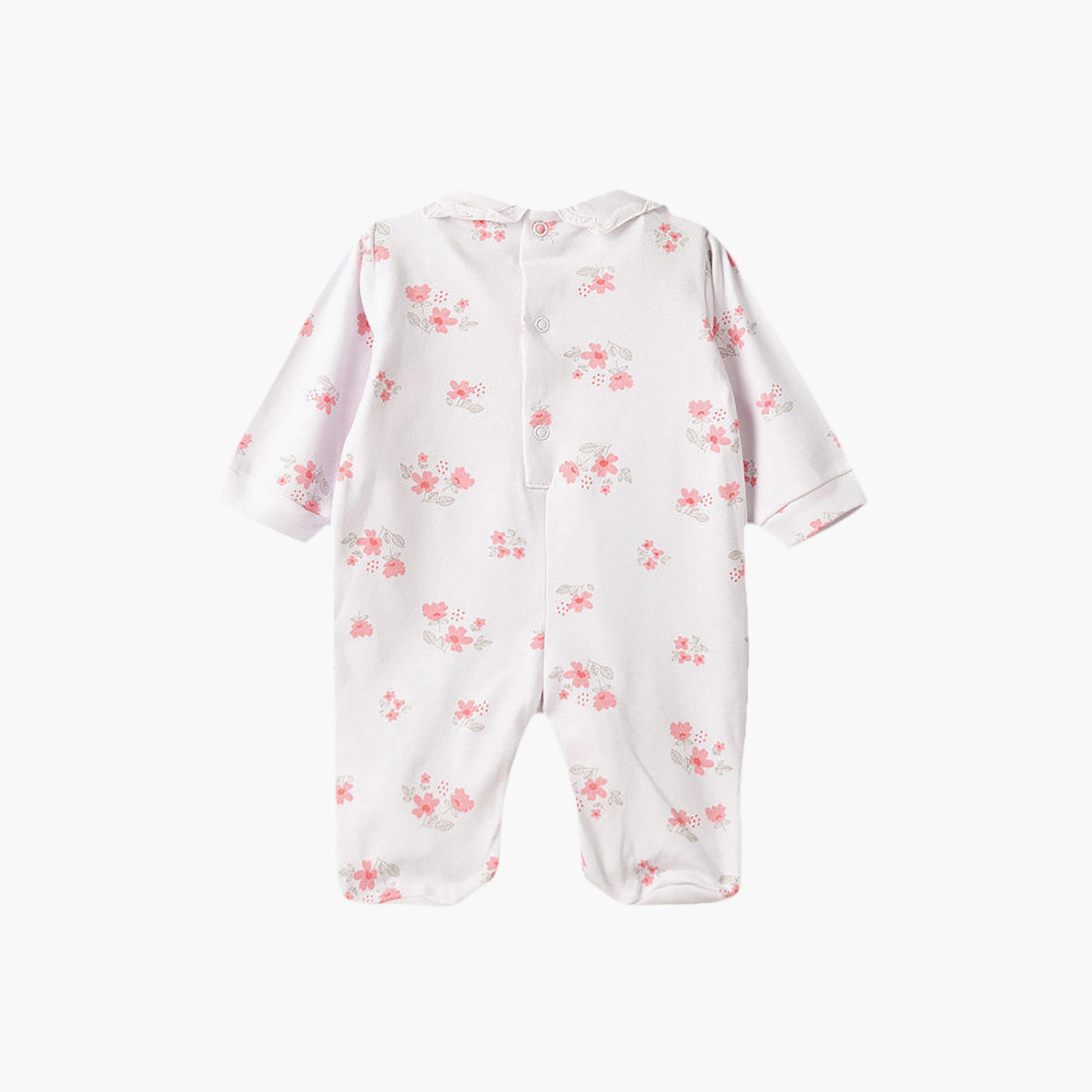 UniqKidz Cotton Floral Printed Sleepsuit-baby-girls-clothing-nightwear-sleepsuits-image-2