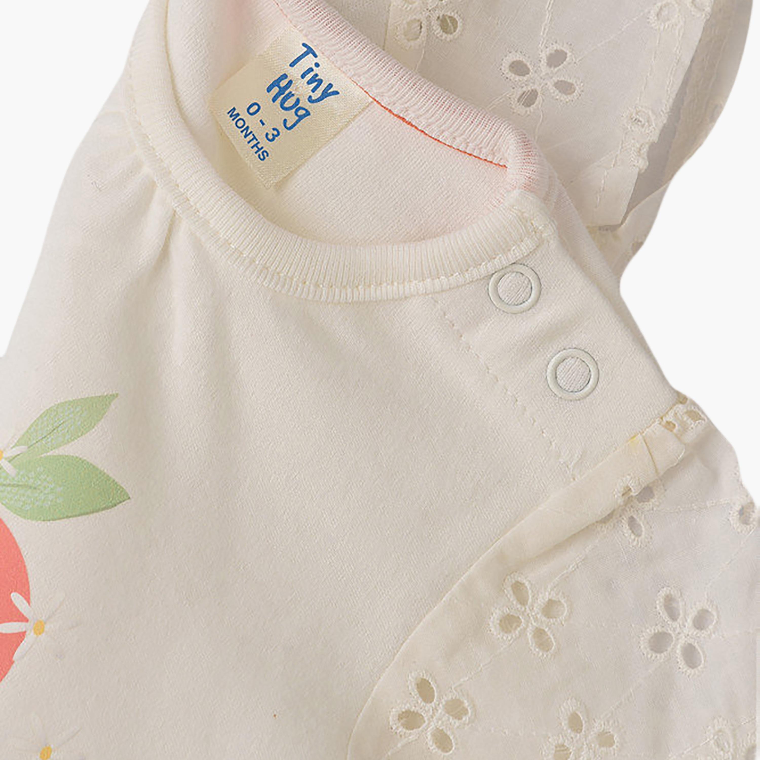 UniqKidz Cotton Short Sleeves Rose Printed T- Shirt-baby-girls-clothing-tshirts-image-3