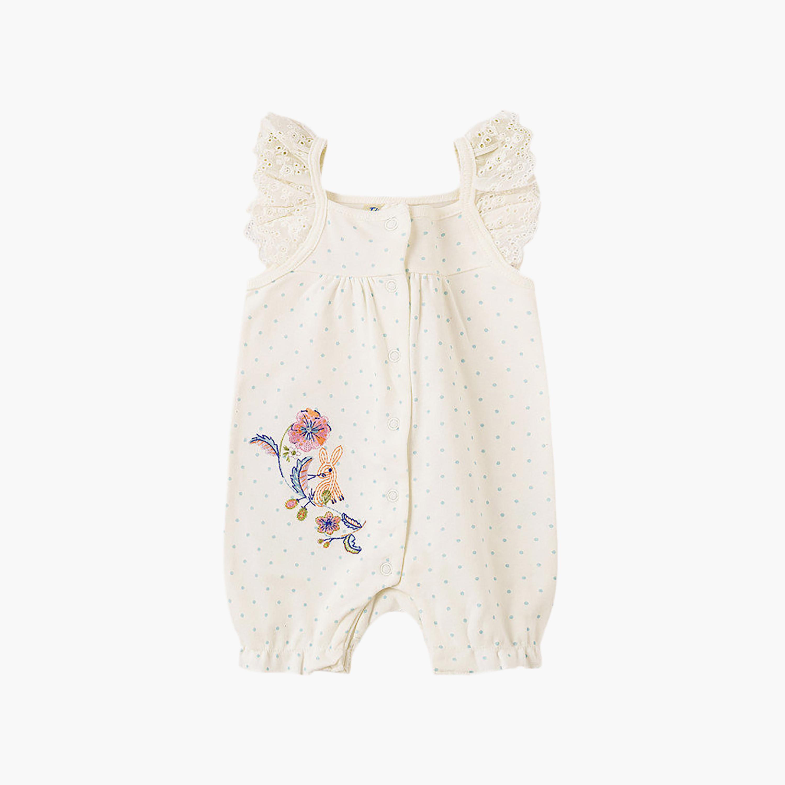 UniqKidz Cotton Flowers Embroidered Rompers-baby-girls-clothing-rompers-image-1