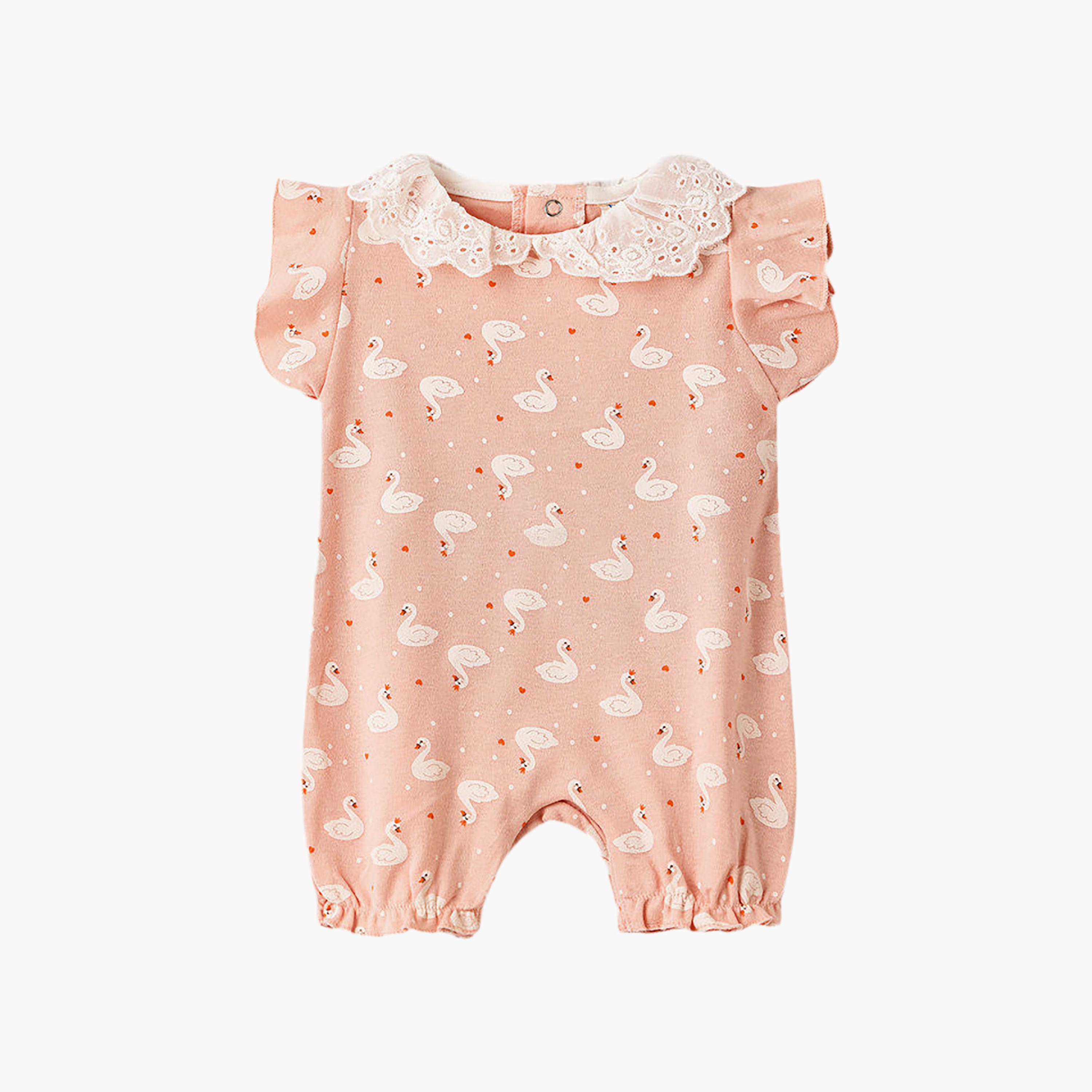 UniqKidz Cotton Swan Printed Rompers-baby-girls-clothing-rompers-image-1