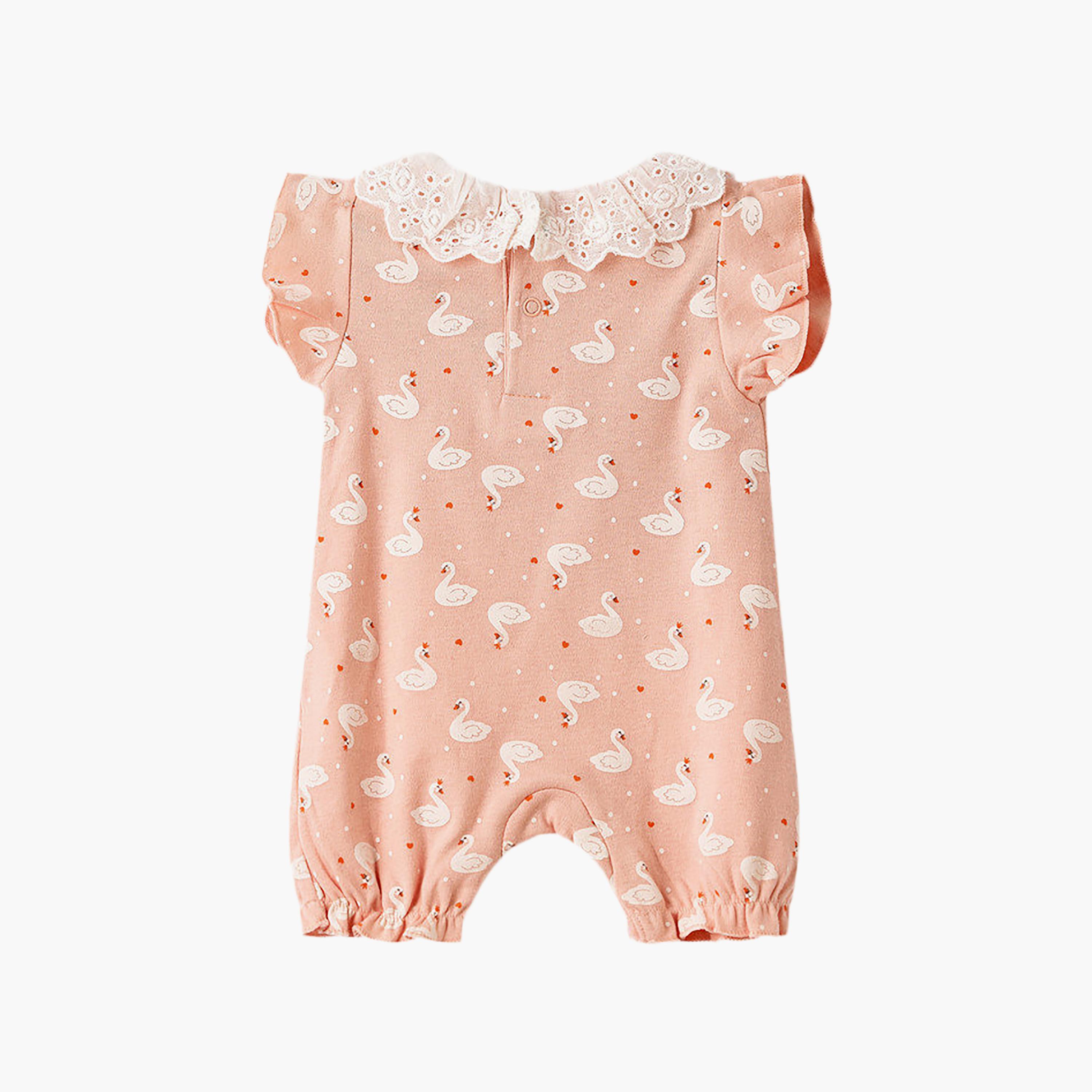 UniqKidz Cotton Swan Printed Rompers-baby-girls-clothing-rompers-image-2