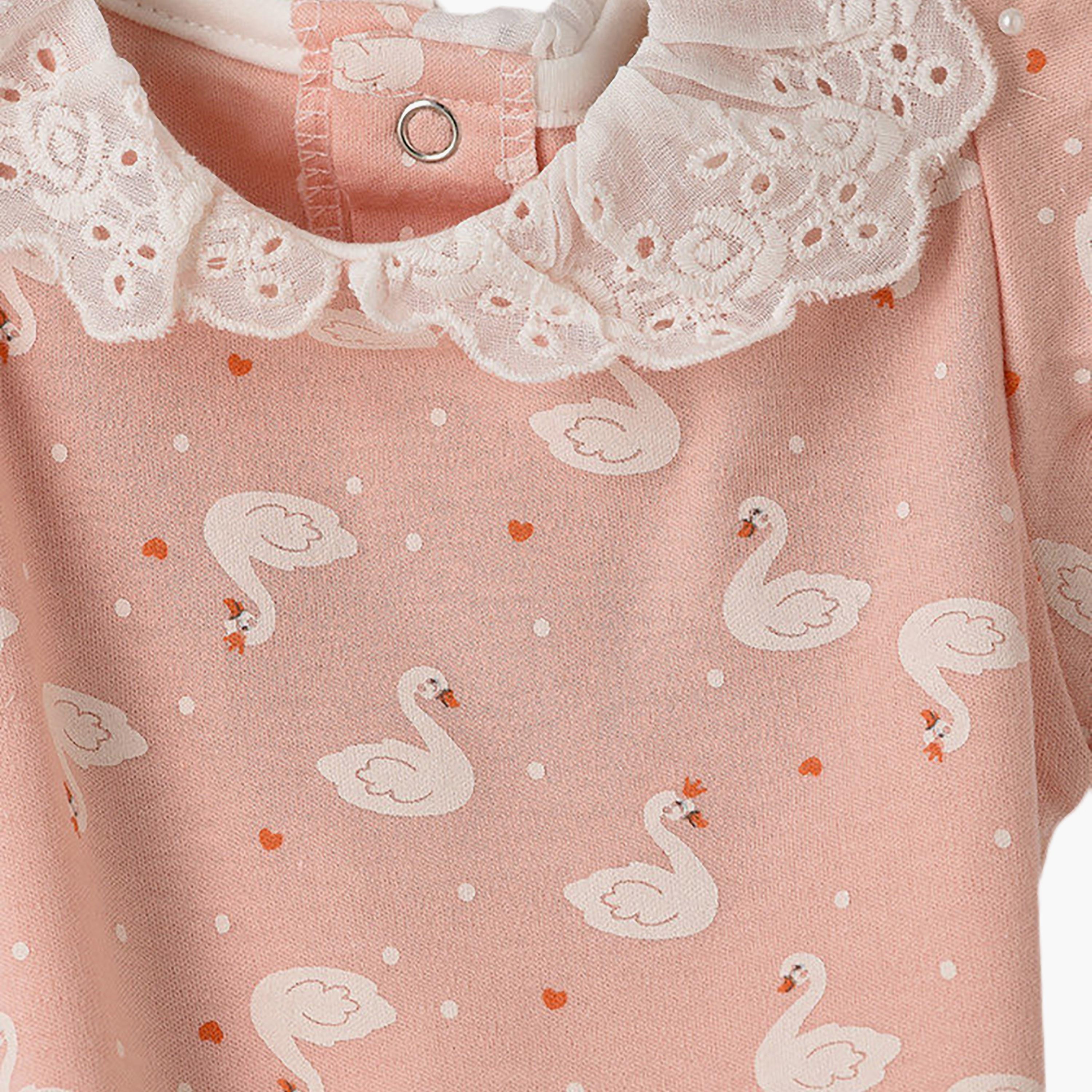 UniqKidz Cotton Swan Printed Rompers-baby-girls-clothing-rompers-image-4