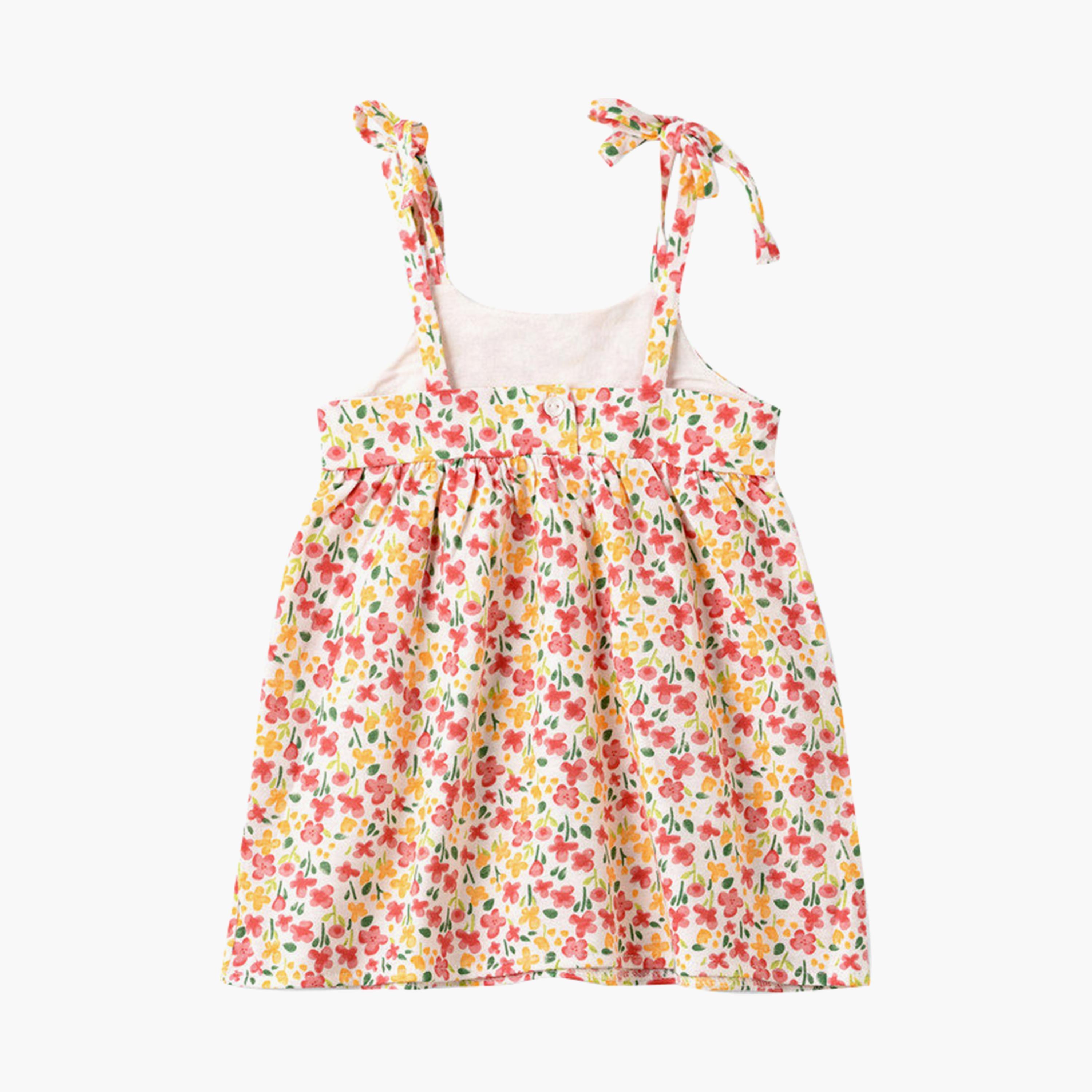 UniqKidz Cotton Floral Strapped Dress-baby-girls-clothing-dressesandjumpsuits-image-2
