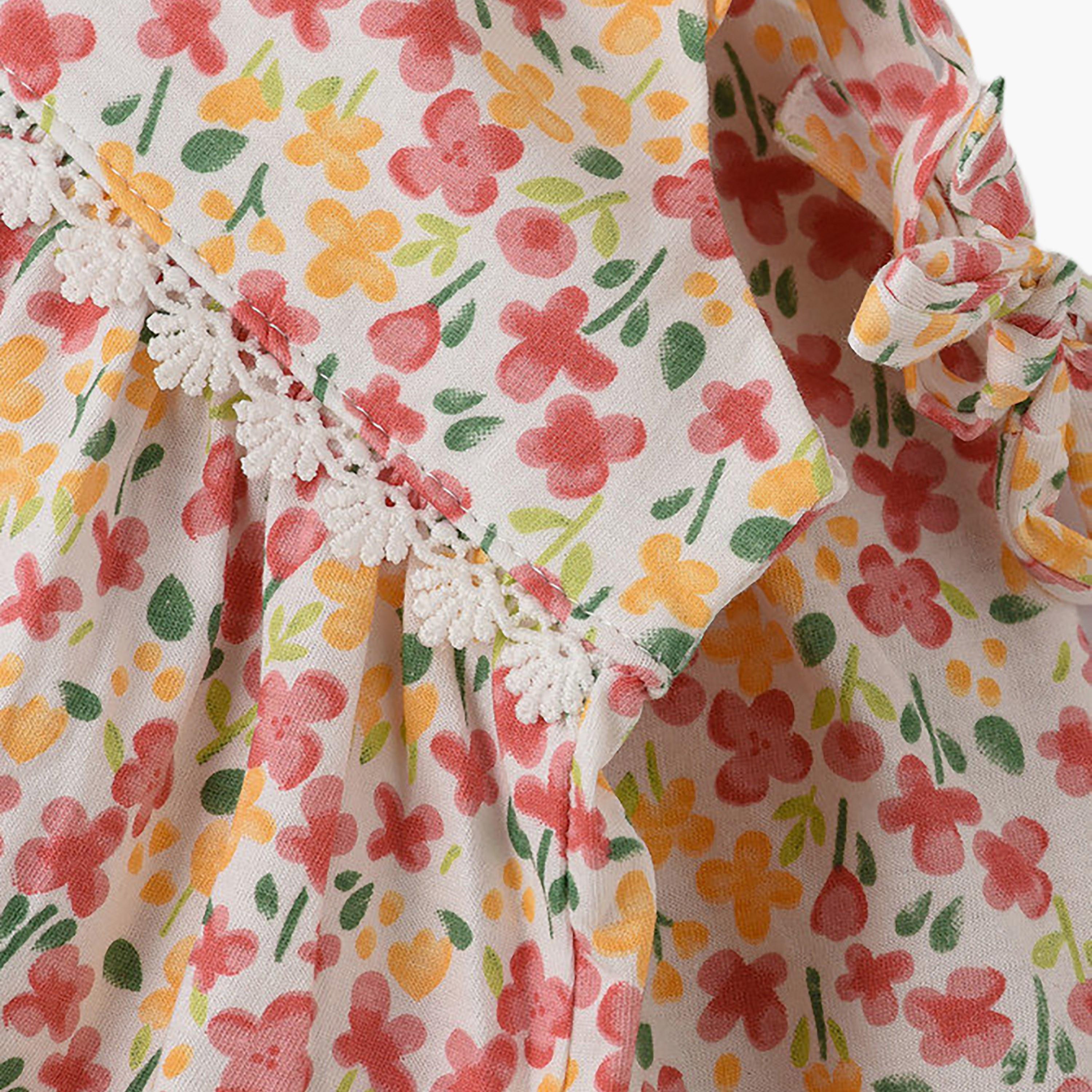 UniqKidz Cotton Floral Strapped Dress-baby-girls-clothing-dressesandjumpsuits-image-4