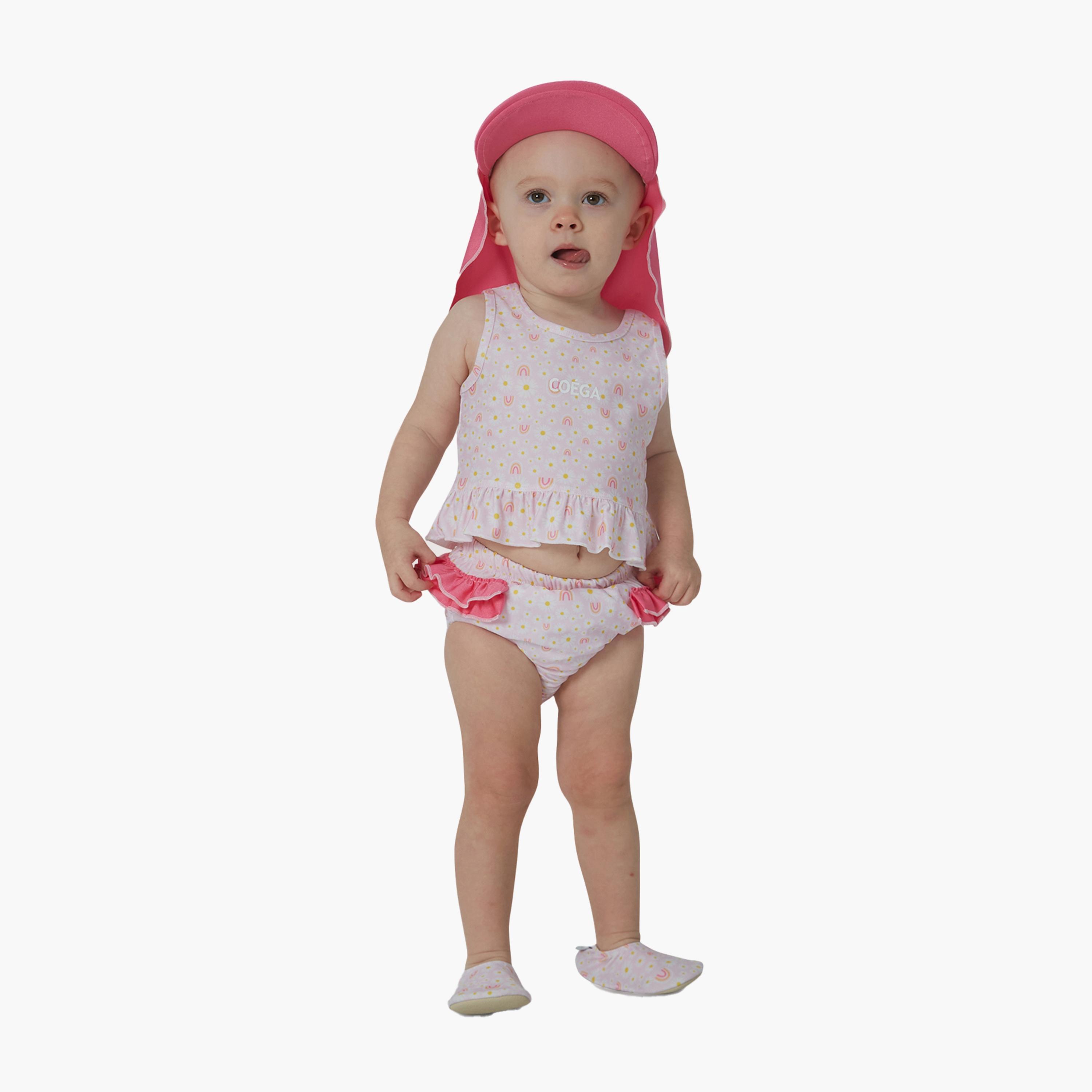 أحذية COEGA للفتيات للرضع/الأطفال/الشباب، زهور الأقحوان الوردية-sports-gear-swimming-girl-image-4