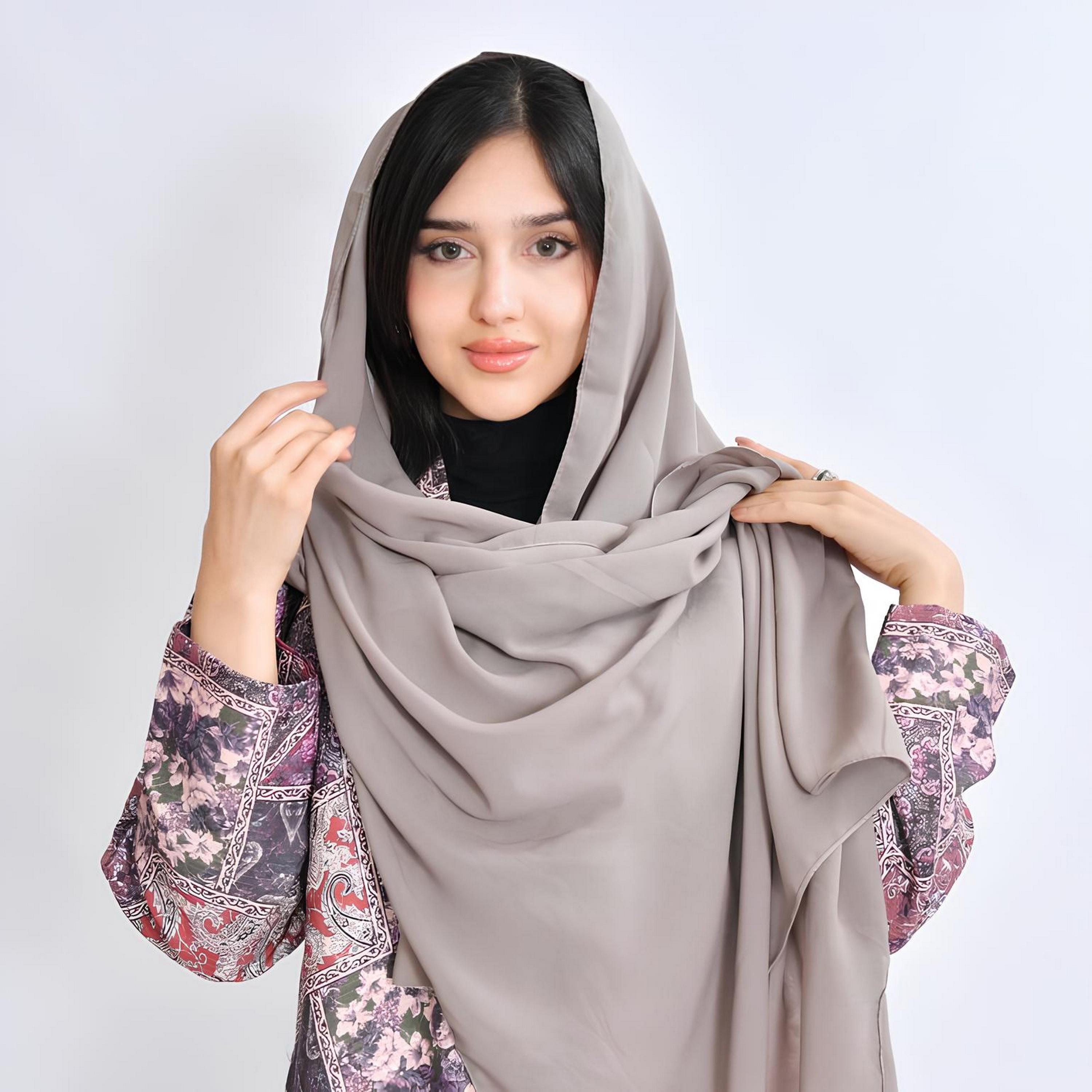 عباية قطن بطبعة "بيزلي" متعددة الألوان مع حجاب نسائية - من أويا عباية-women-arabicclothing-abayas-image-2