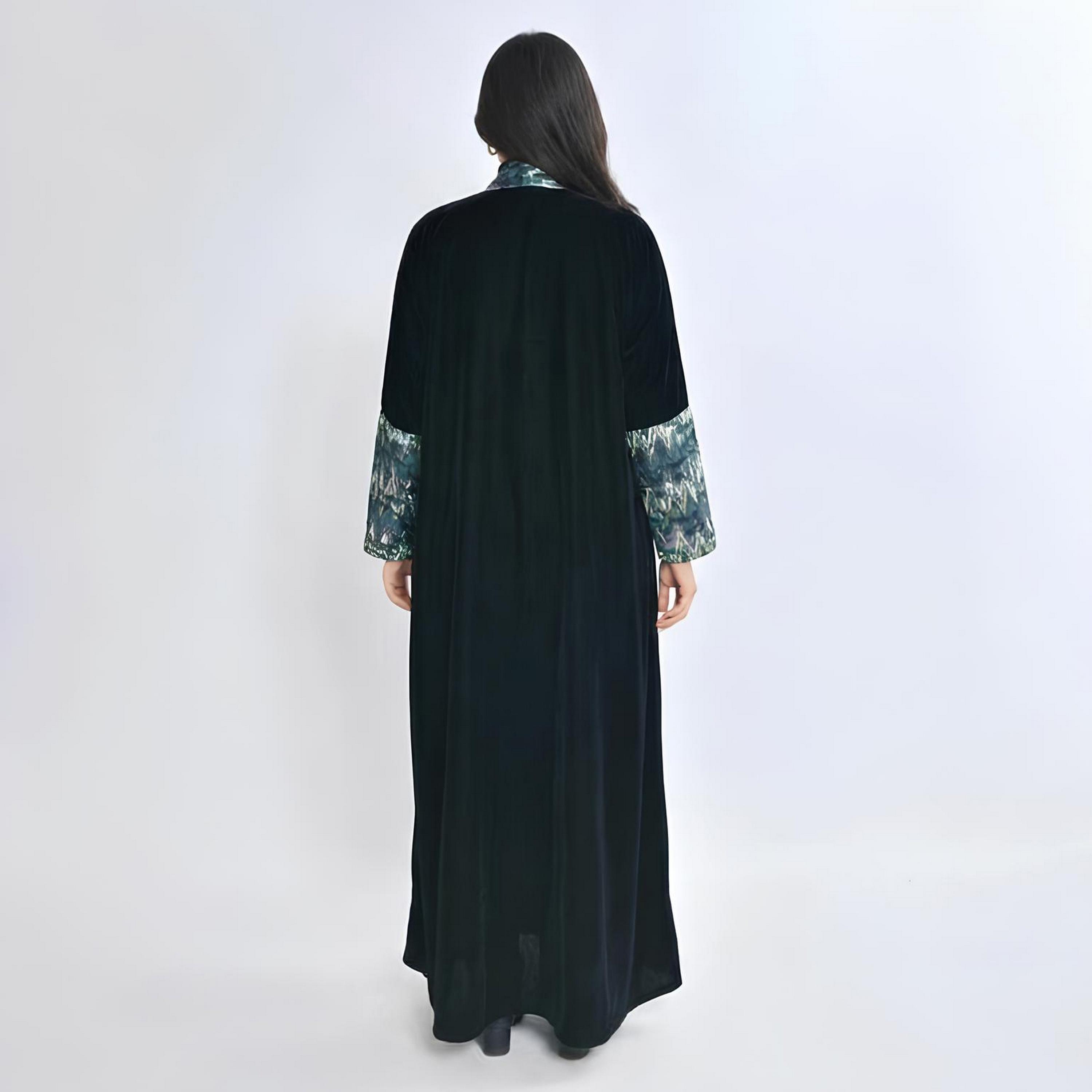 عباية "فيلفيت" بطبعة "شيفرون" مع حجاب نسائية - من أويا عباية-women-arabicclothing-abayas-image-5