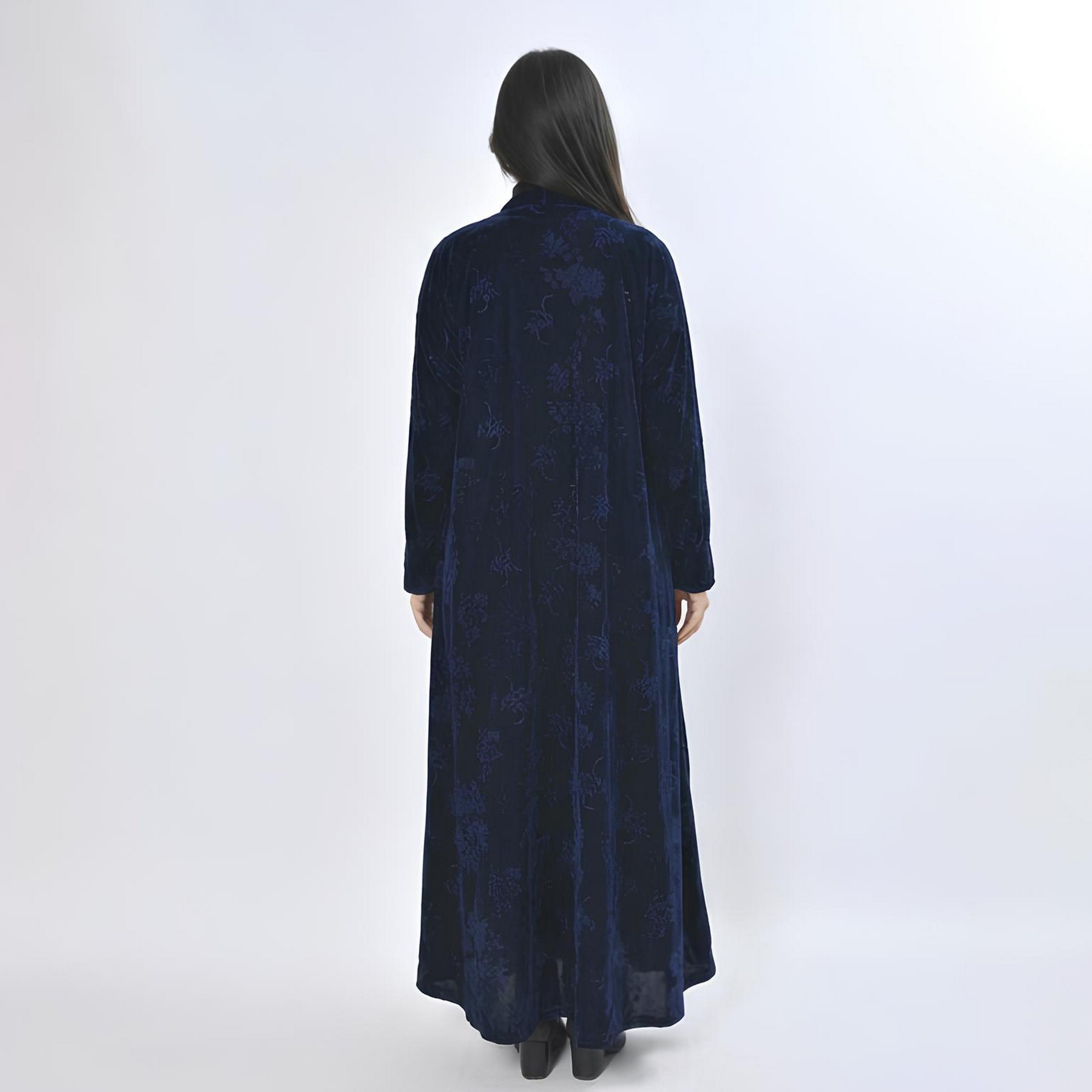 Oya Abaya Jacquard Floral Velvet Women's Evening Feminine Cut Abaya-women-arabicclothing-abayas-image-3