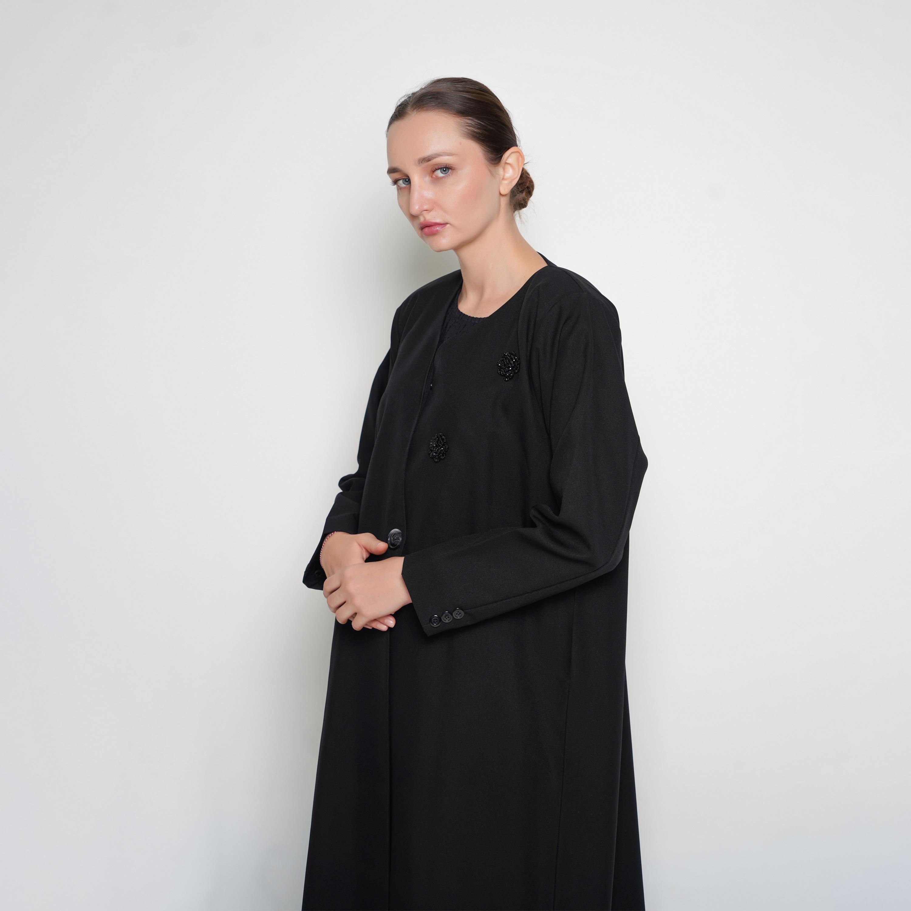 Oya Abaya Linen Women's Formal Semi-Cloche Abaya-women-arabicclothing-abayas-image-3