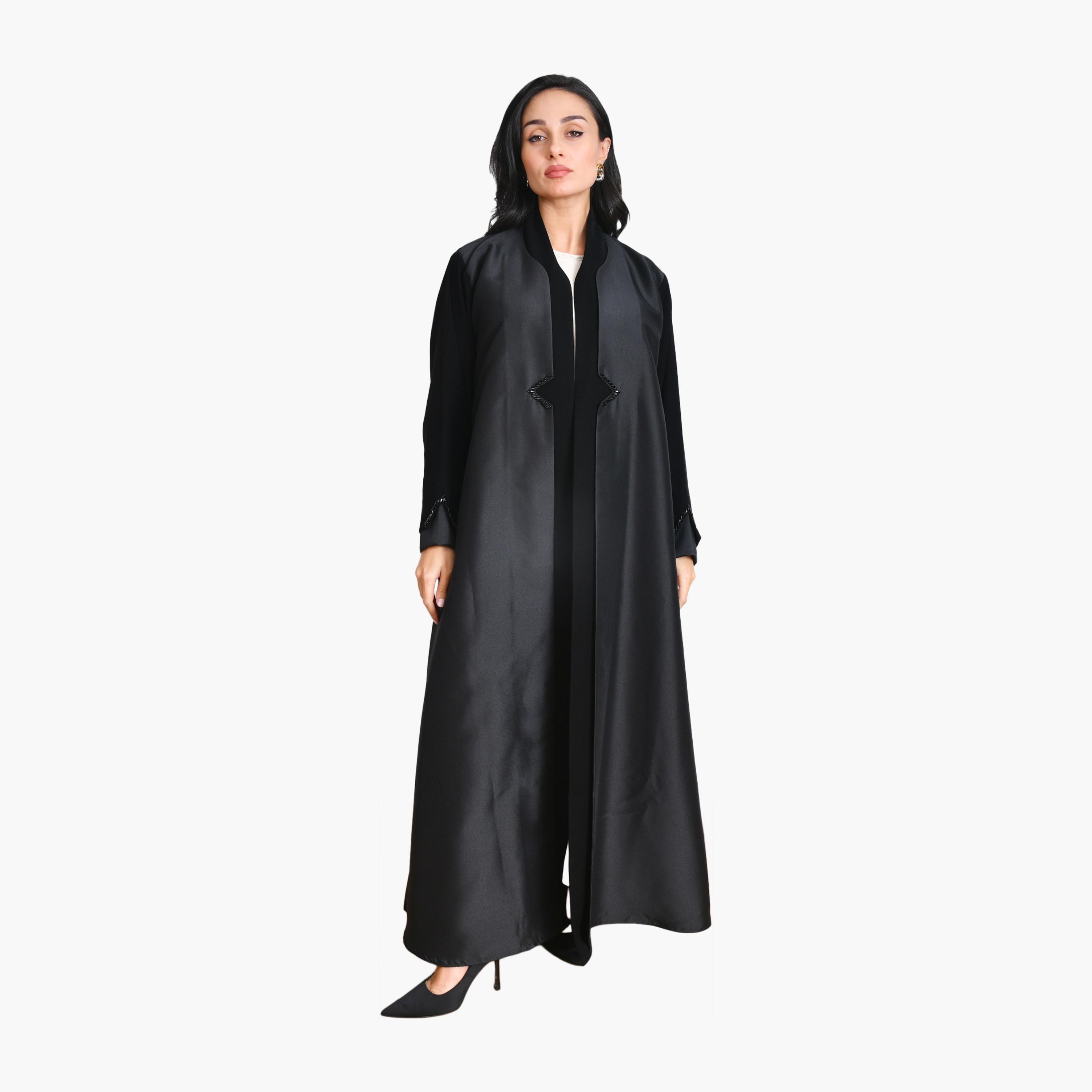 عباية سوداء من الكتان متعدد الألوان للنساء من أويا عباية-women-arabicclothing-abayas-image-1