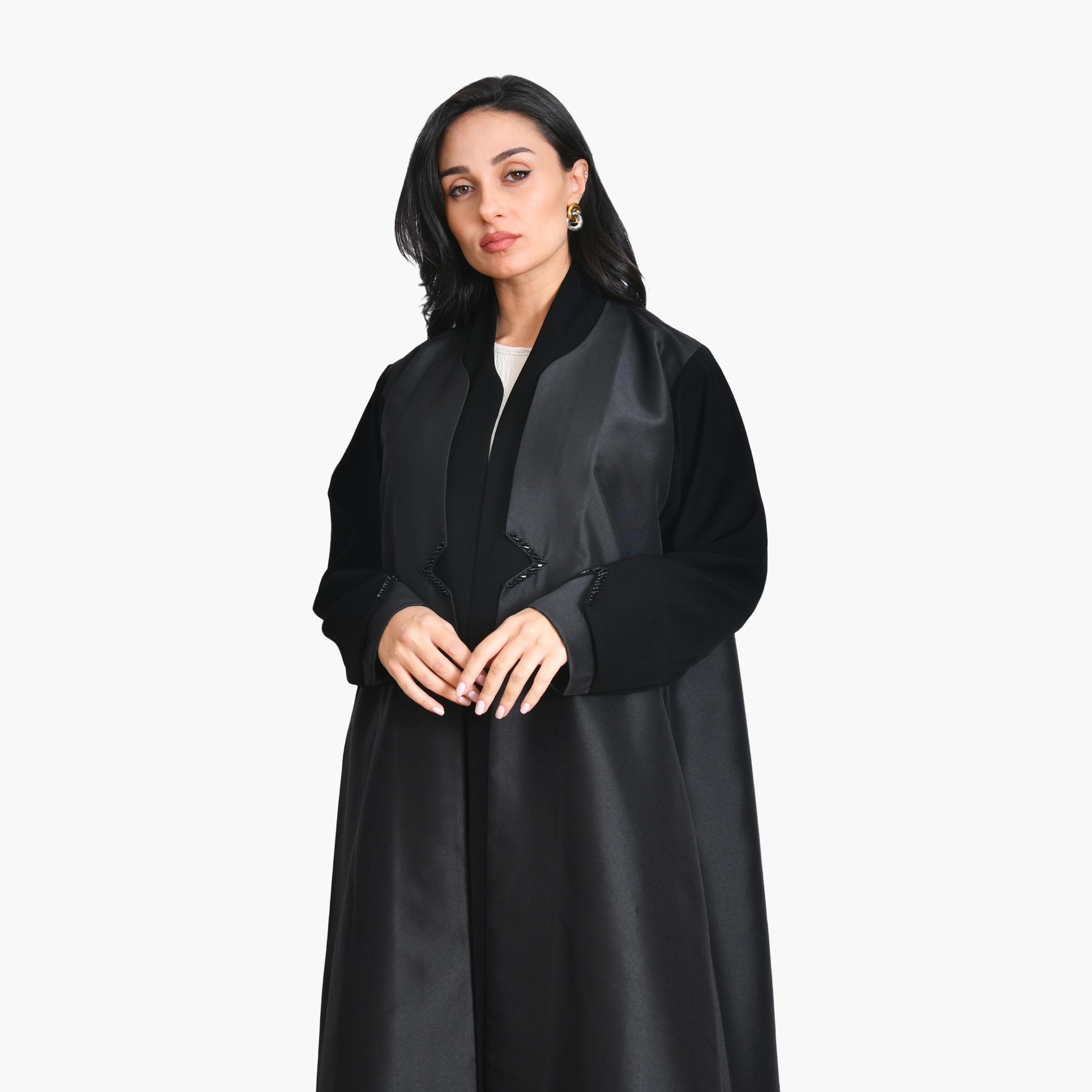 عباية سوداء من الكتان متعدد الألوان للنساء من أويا عباية-women-arabicclothing-abayas-image-2