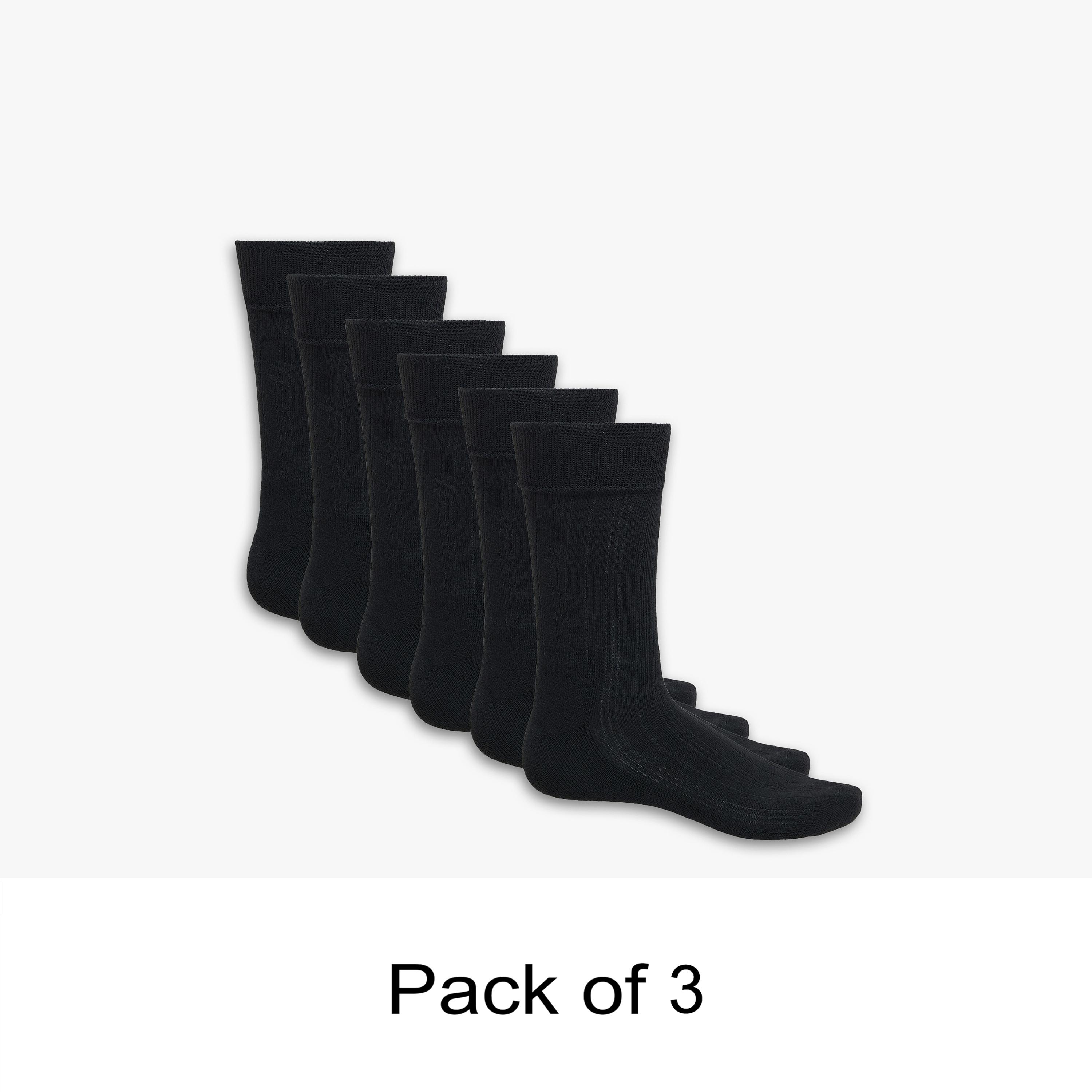Hanes Pack of 3 Plain Crew Length Men's Socks-men-socks-image-1