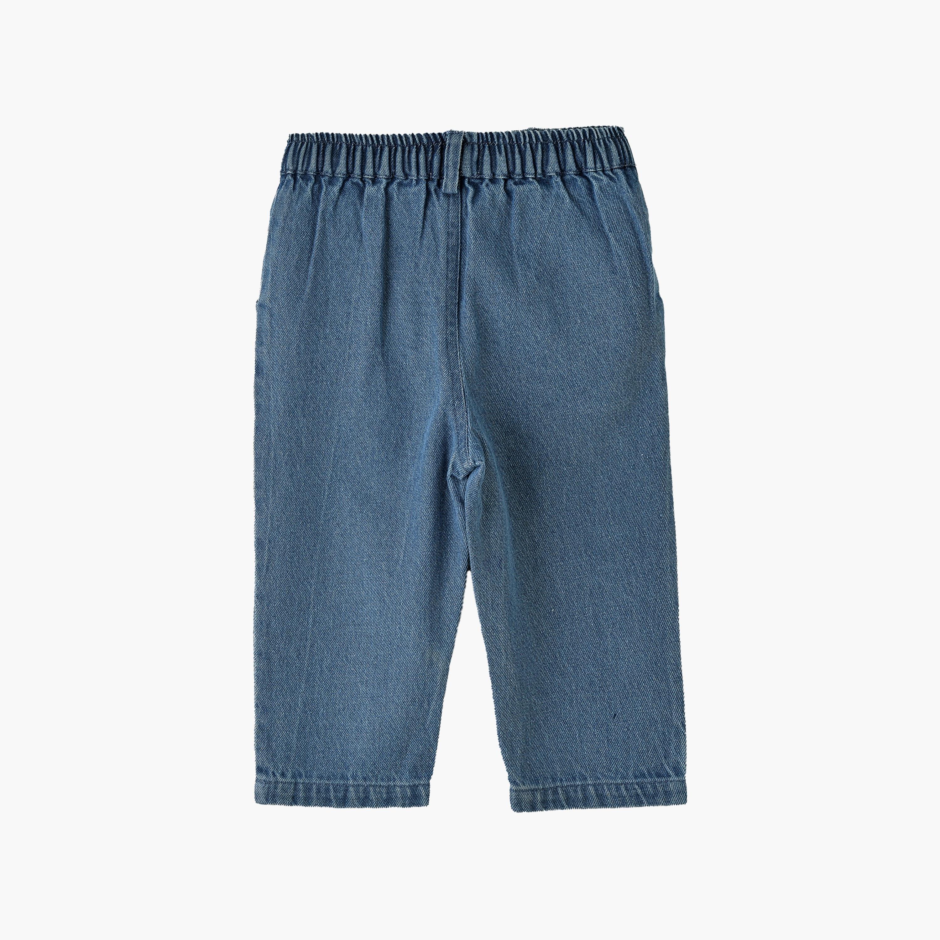 UniqKidz Embroidered Elasticated Jeans-baby-girls-clothing-bottoms-jeans-image-2