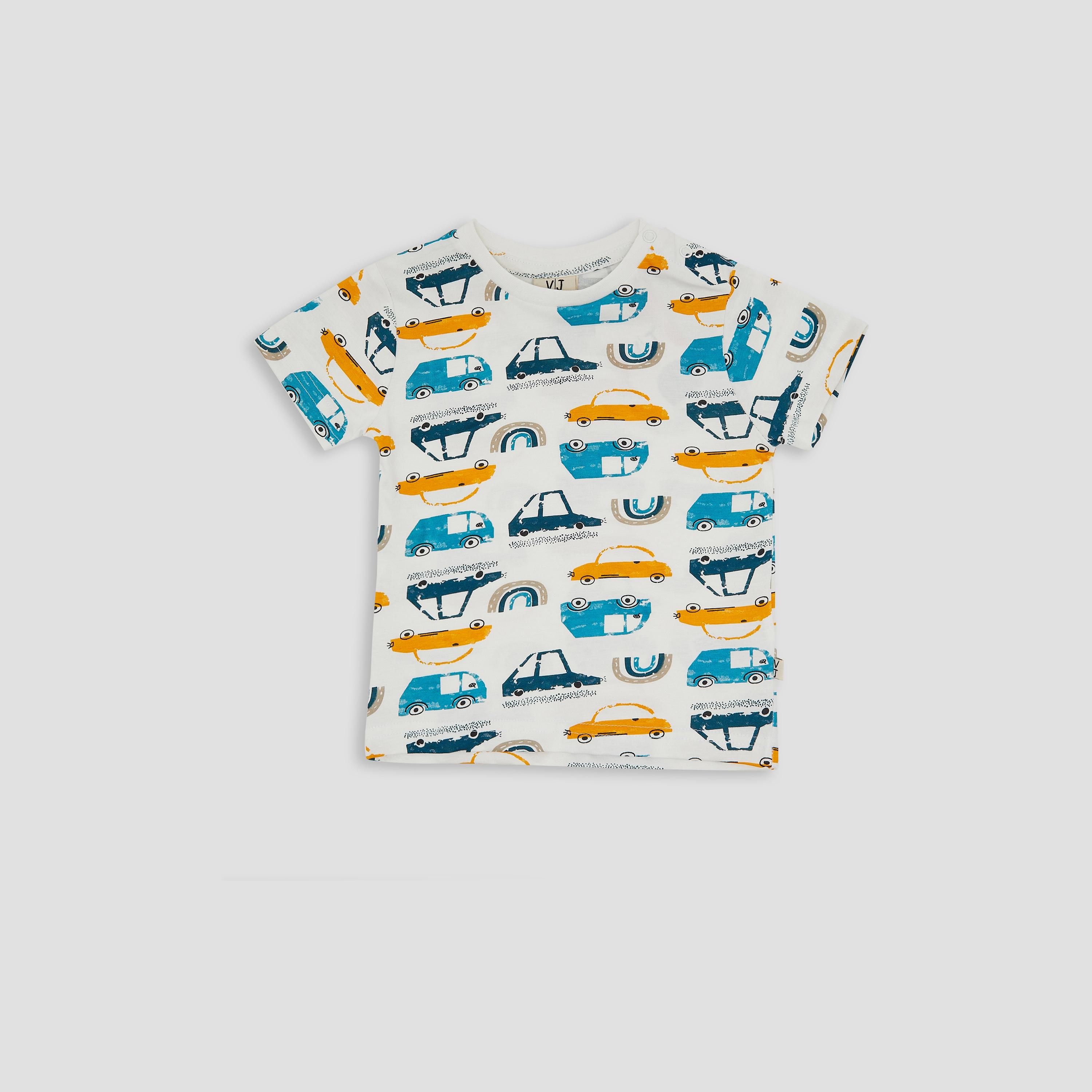 تي شيرت بأكمام قصيرة مطبوع مع شورت من فيكتور اند جين-baby-boys-clothing-setsandcoords-image-3