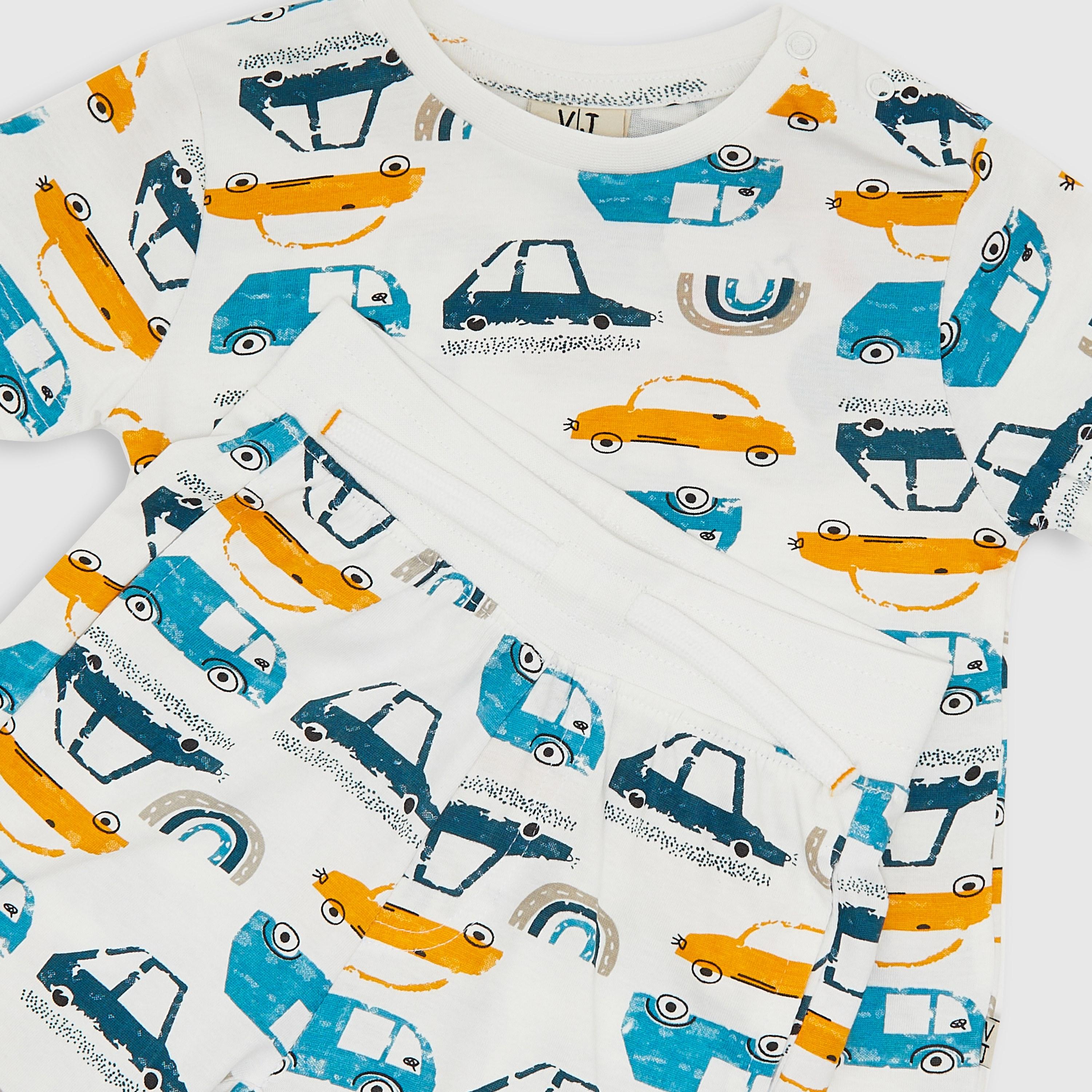 تي شيرت بأكمام قصيرة مطبوع مع شورت من فيكتور اند جين-baby-boys-clothing-setsandcoords-image-5