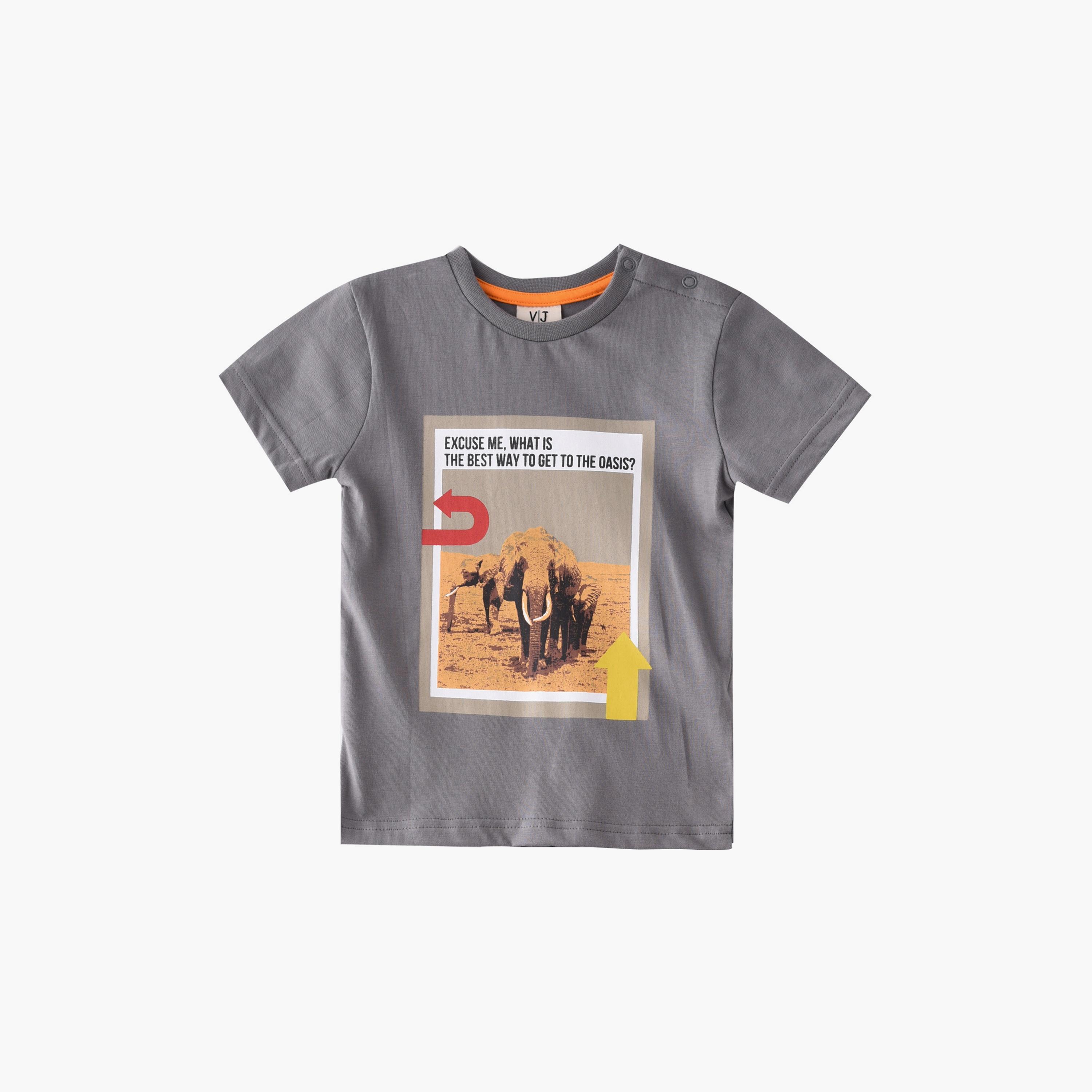 Victor and Jane Elephants Printed Short Sleeves T-Shirt & Shorts Set-baby-boys-clothing-setsandcoords-image-2