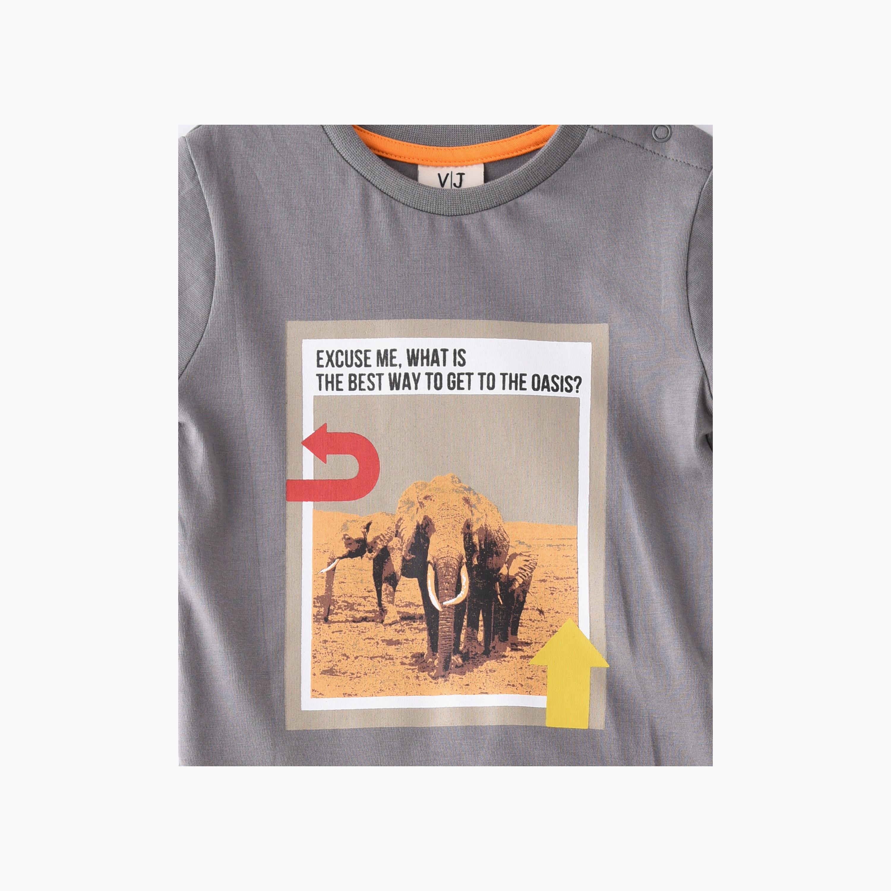 Victor and Jane Elephants Printed Short Sleeves T-Shirt & Shorts Set-baby-boys-clothing-setsandcoords-image-4