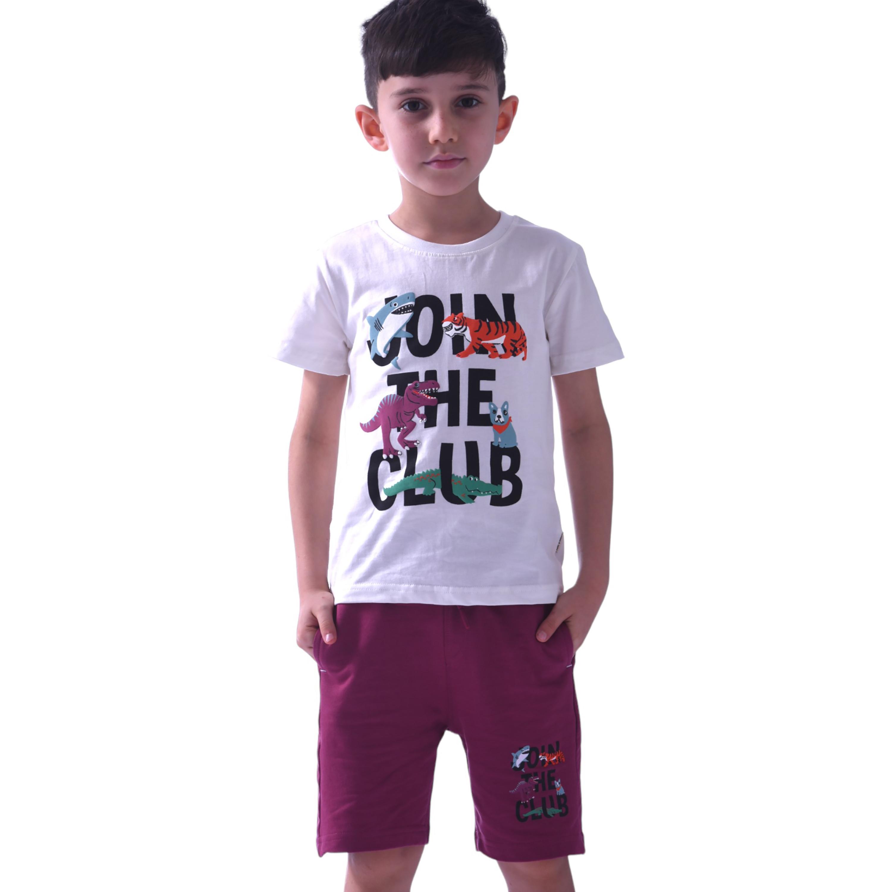 Victor and Jane Join The Club Printed Short Sleeves T-Shirt & Shorts Set-baby-boys-clothing-setsandcoords-image-1