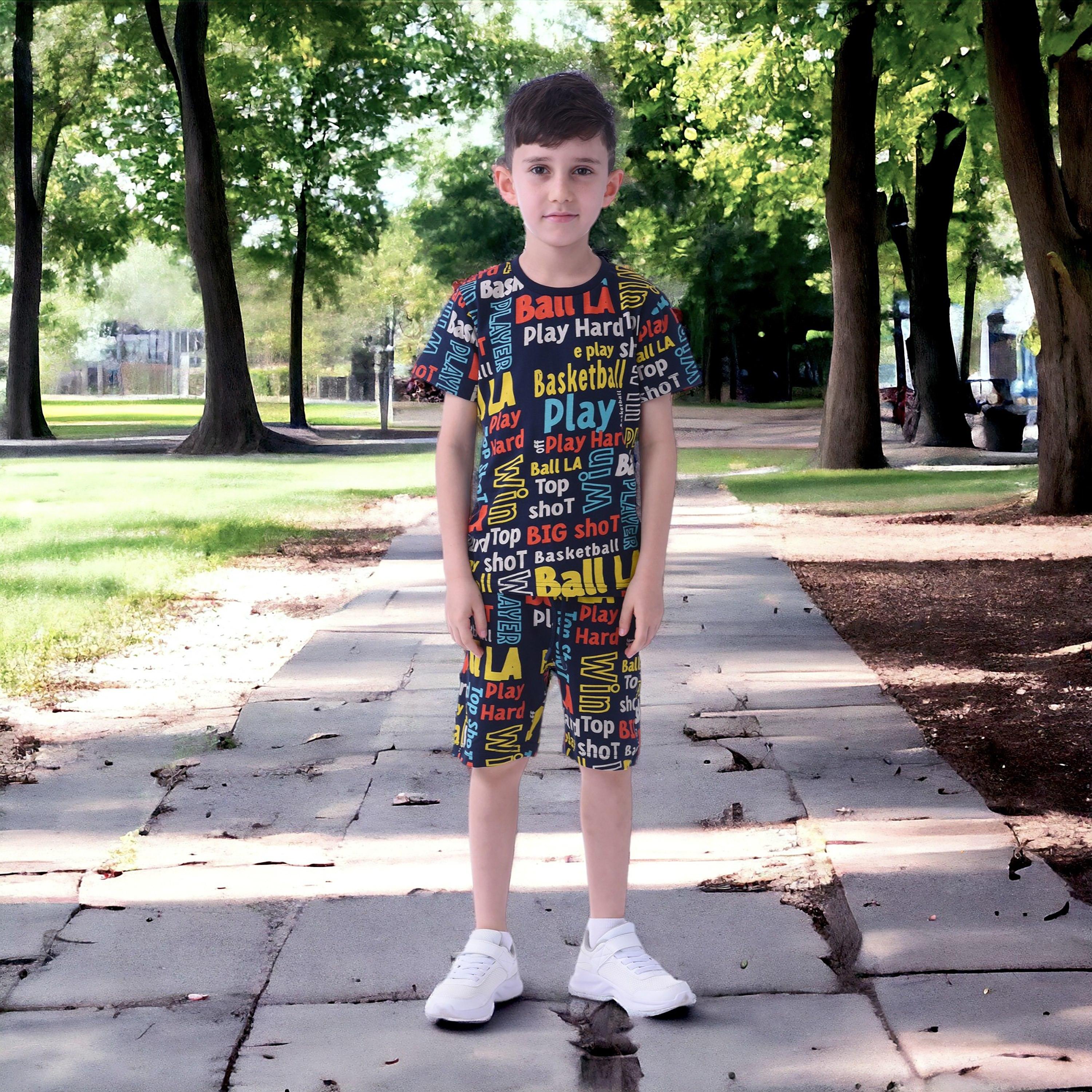 Victor and Jane Printed Short Sleeves T-Shirt & Shorts Set-baby-boys-clothing-setsandcoords-image-5