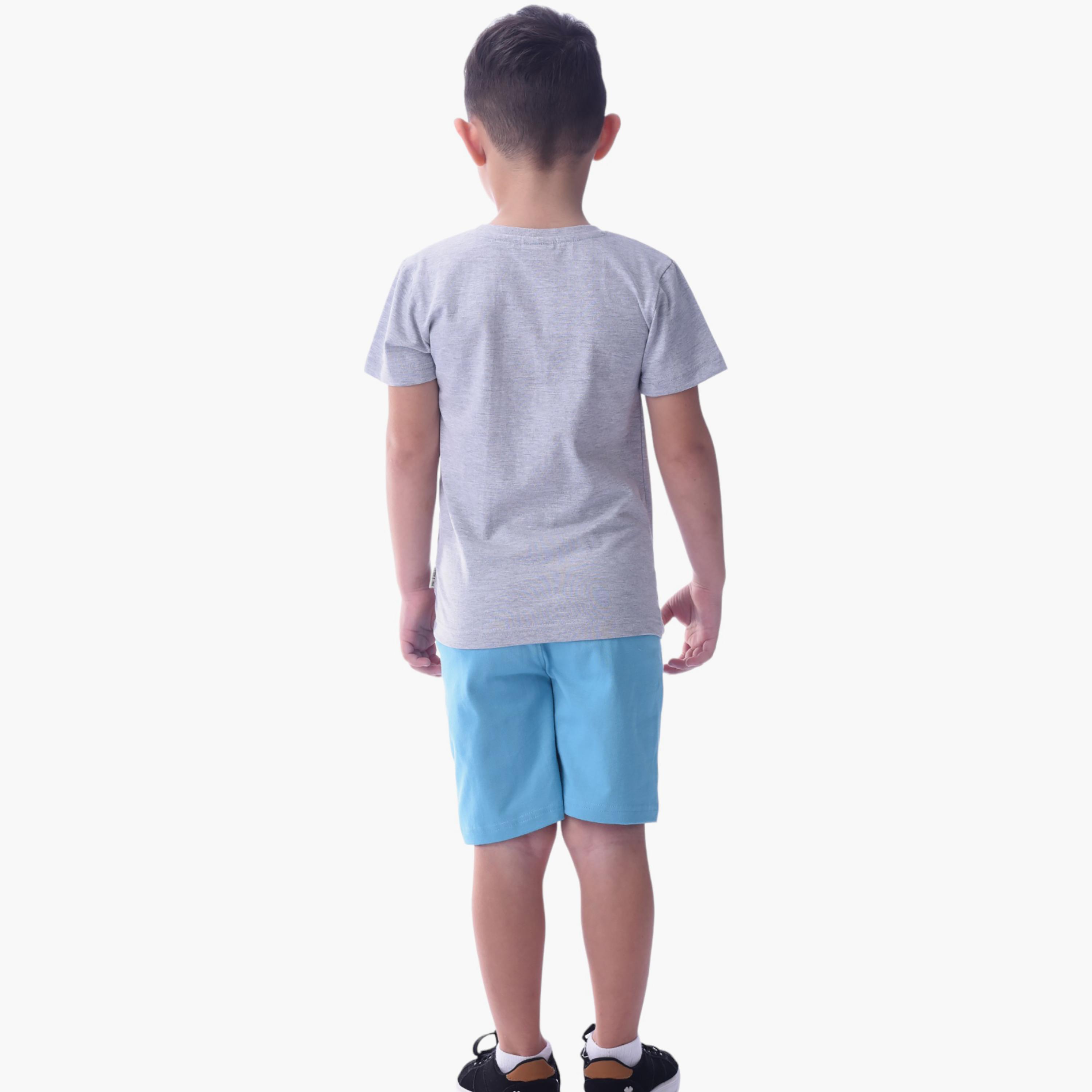 Victor and Jane 2-Piece Printed 100% Cotton T-Shirt & Shorts Set-boys-clothing-setsandcoords-image-2