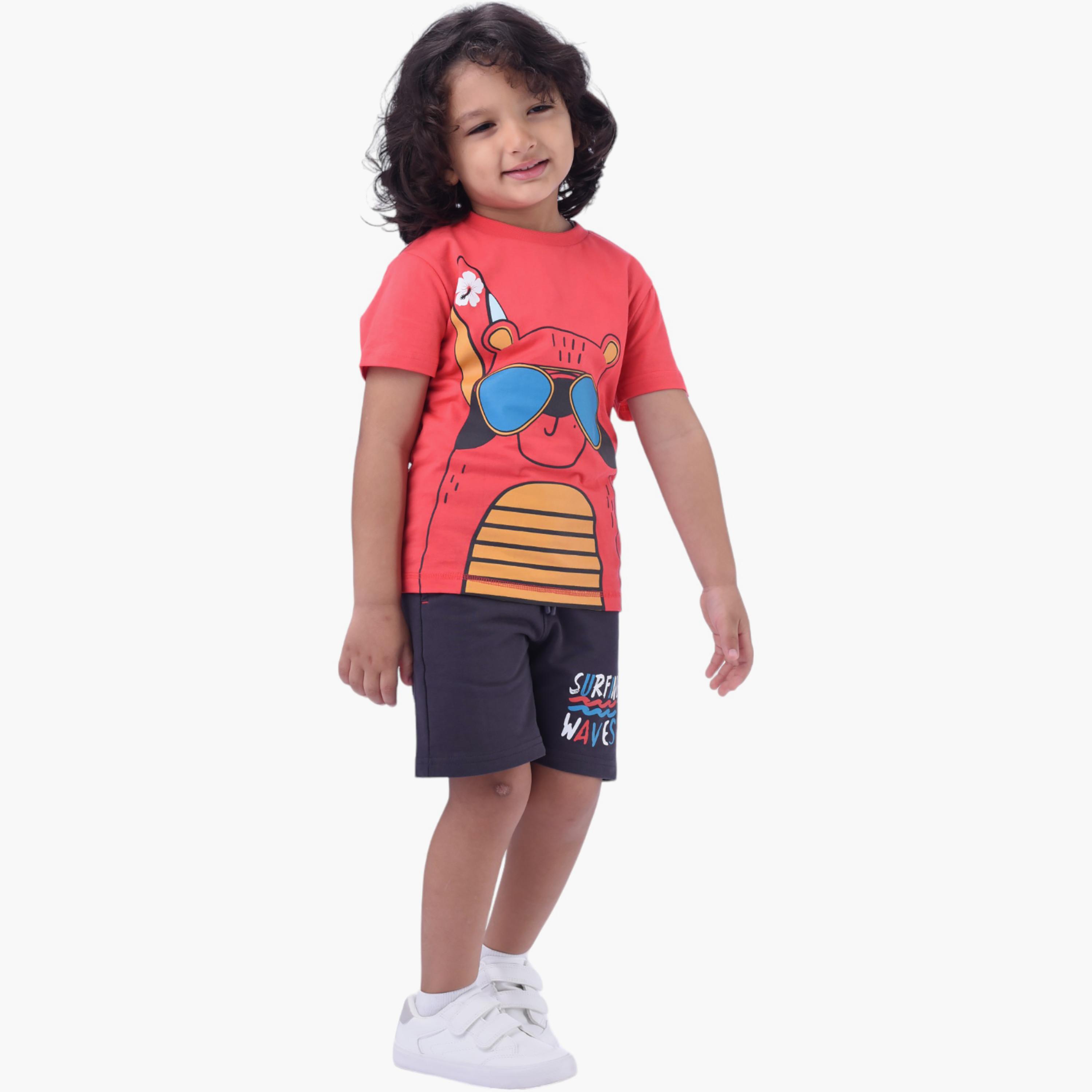 Victor and Jane 2-Piece Printed 100% Cotton T-Shirt & Shorts Set-baby-boys-clothing-setsandcoords-image-4