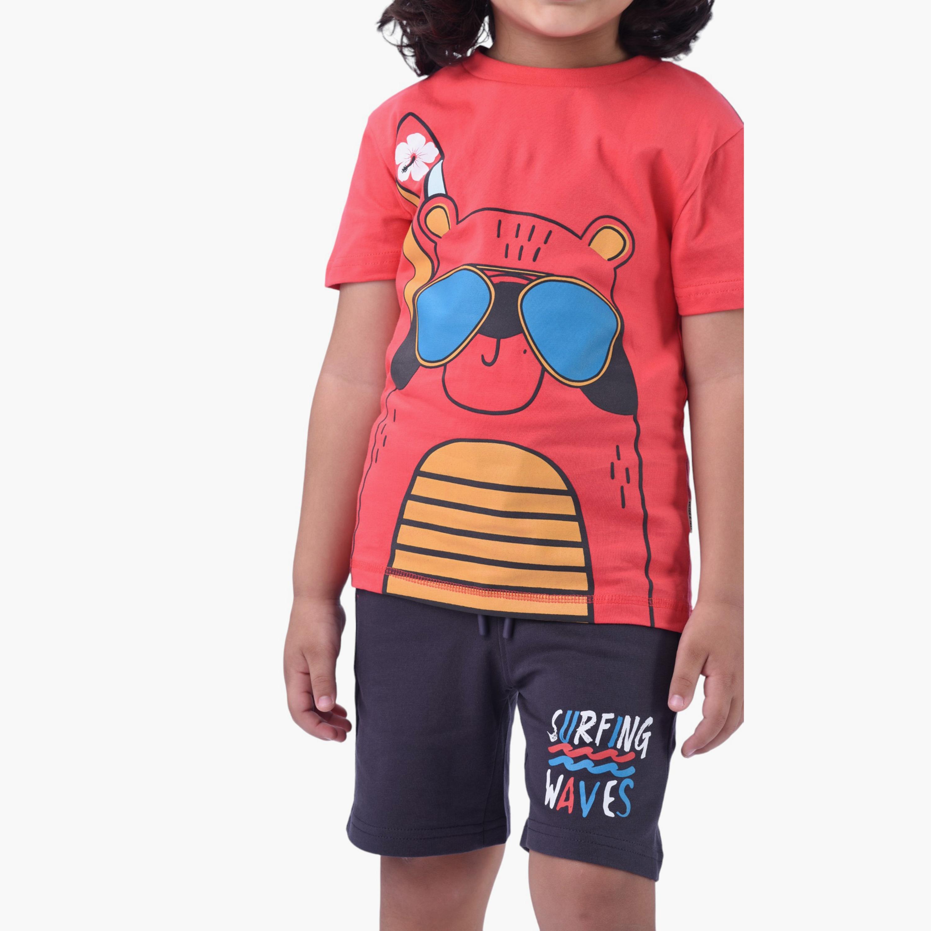 Victor and Jane 2-Piece Printed 100% Cotton T-Shirt & Shorts Set-baby-boys-clothing-setsandcoords-image-5