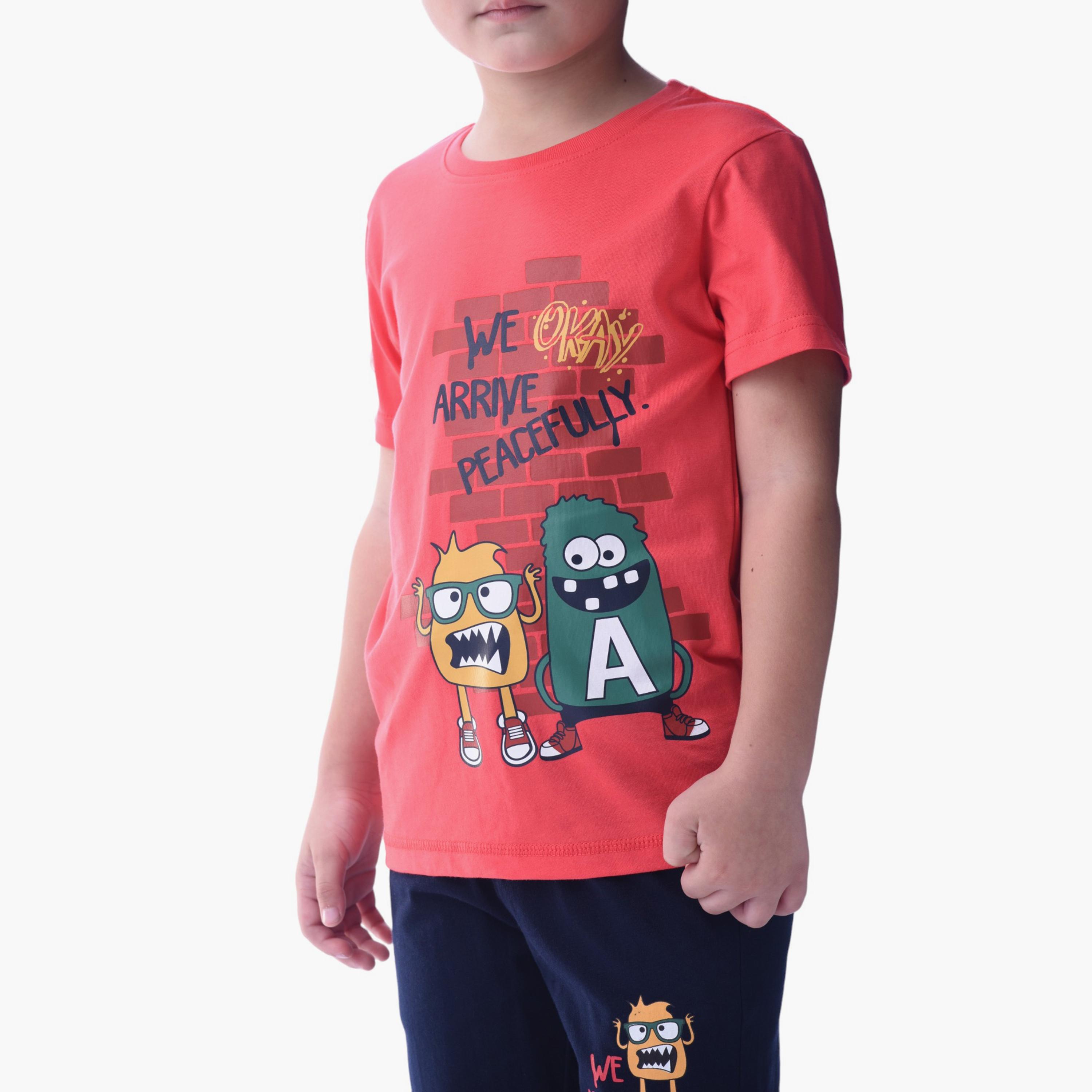 Victor and Jane 2-Piece Printed 100% Cotton T-Shirt & Shorts Set-baby-boys-clothing-setsandcoords-image-4