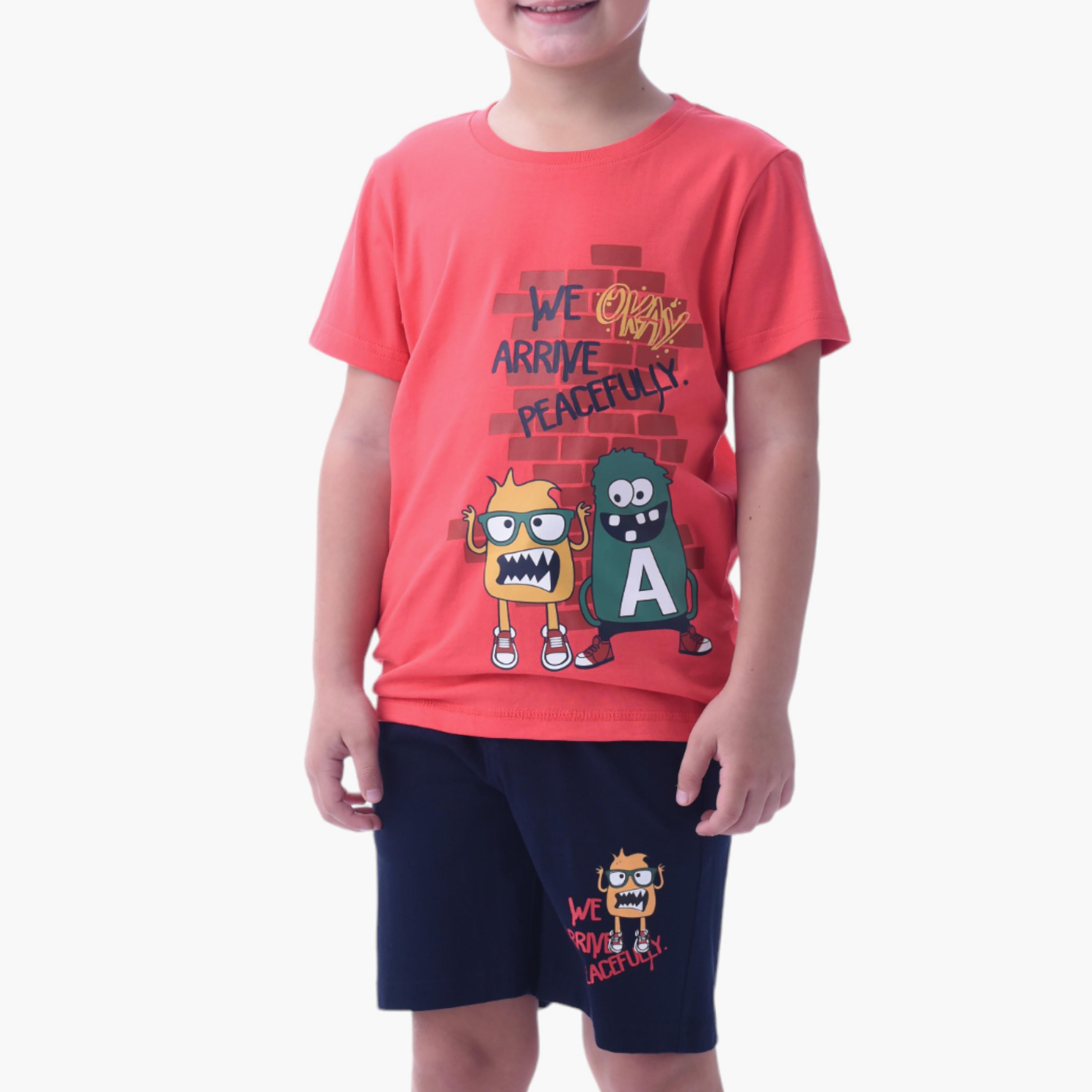 Victor and Jane 2-Piece Printed 100% Cotton T-Shirt & Shorts Set-baby-boys-clothing-setsandcoords-image-5
