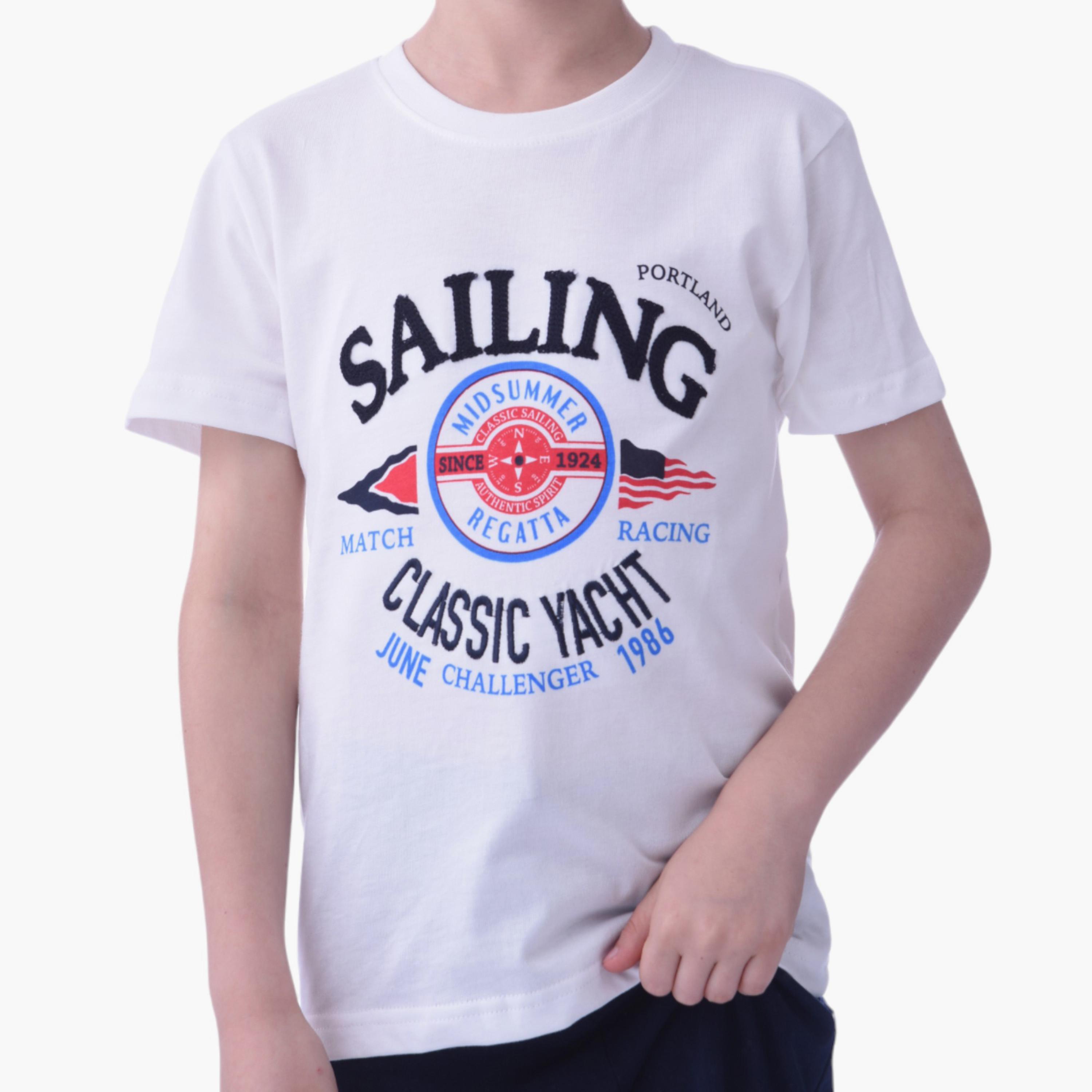 Victor and Jane Sailing Printed Short Sleeves T-Shirt & Shorts Set-baby-boys-clothing-setsandcoords-image-5