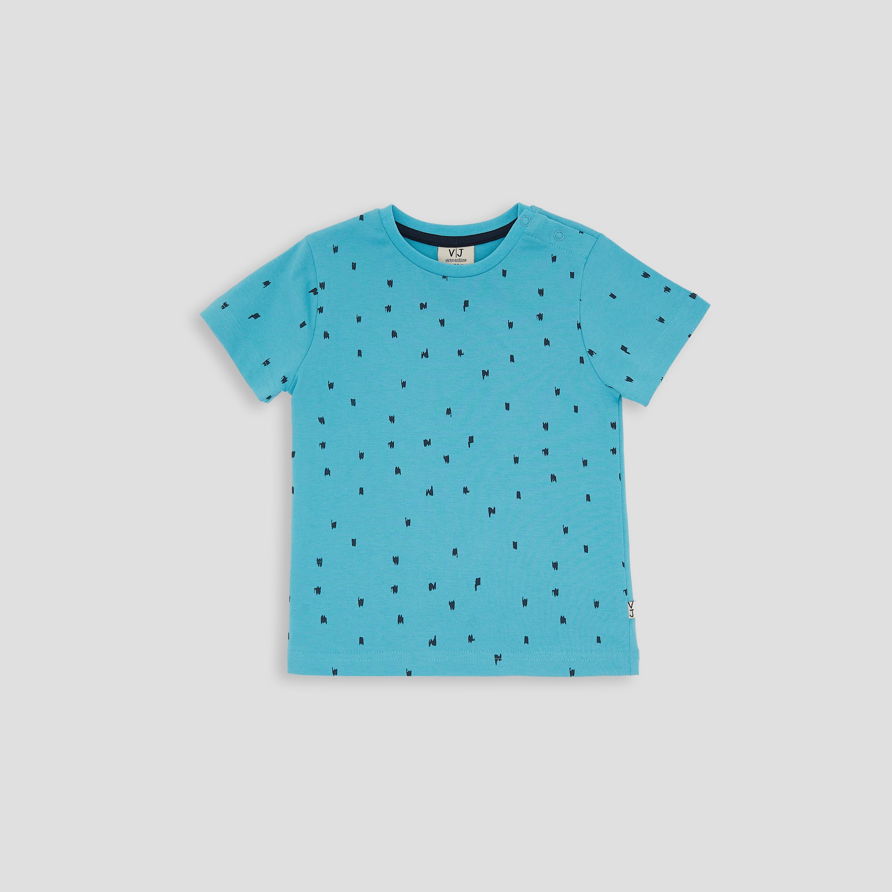 تي شيرت بأكمام قصيرة مطبوع مع شورت من فيكتور اند جين-boys-clothing-setsandcoords-image-3