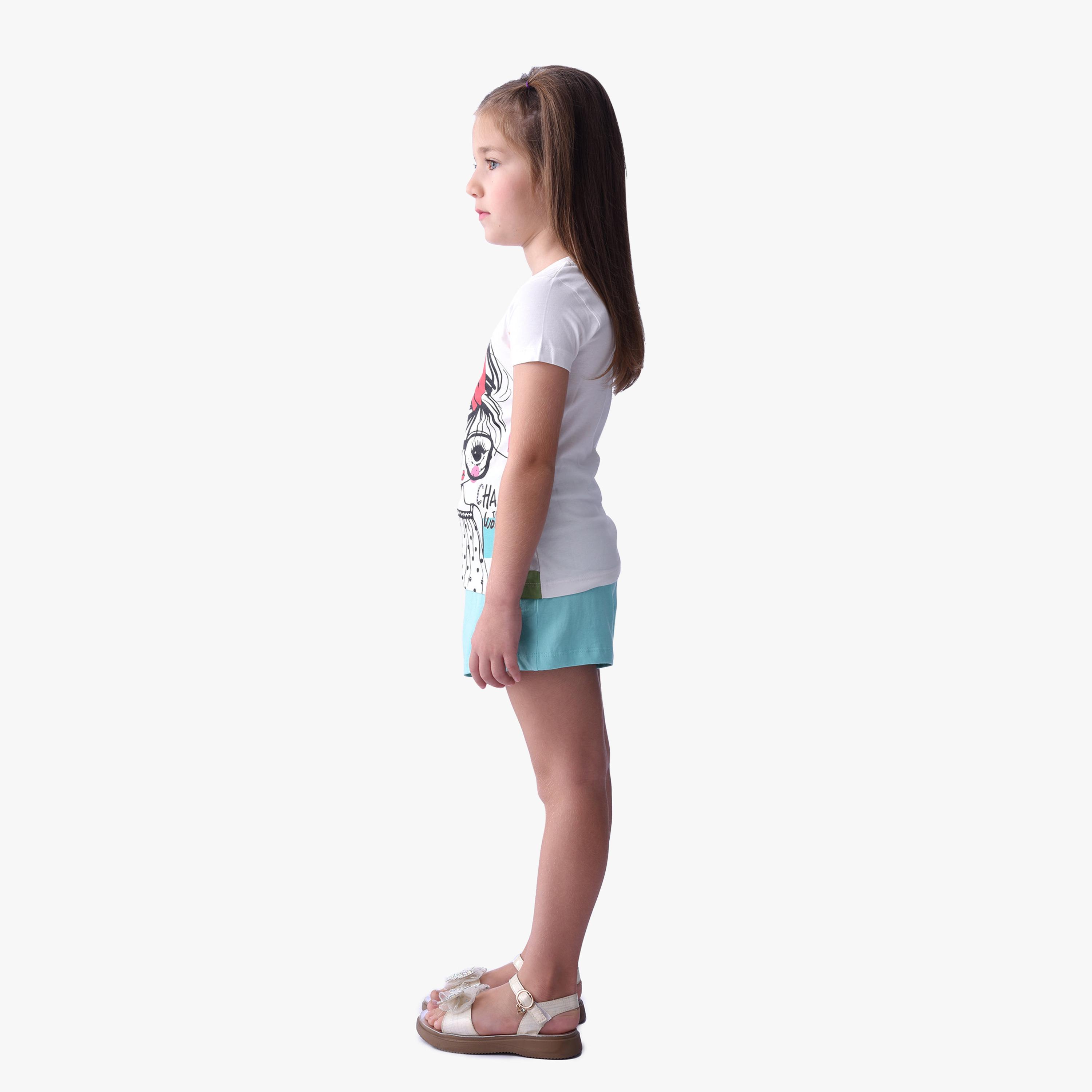 Victor and Jane Printed Short Sleeves T-Shirt with Shorts-baby-girls-clothing-setsandcoords-image-2