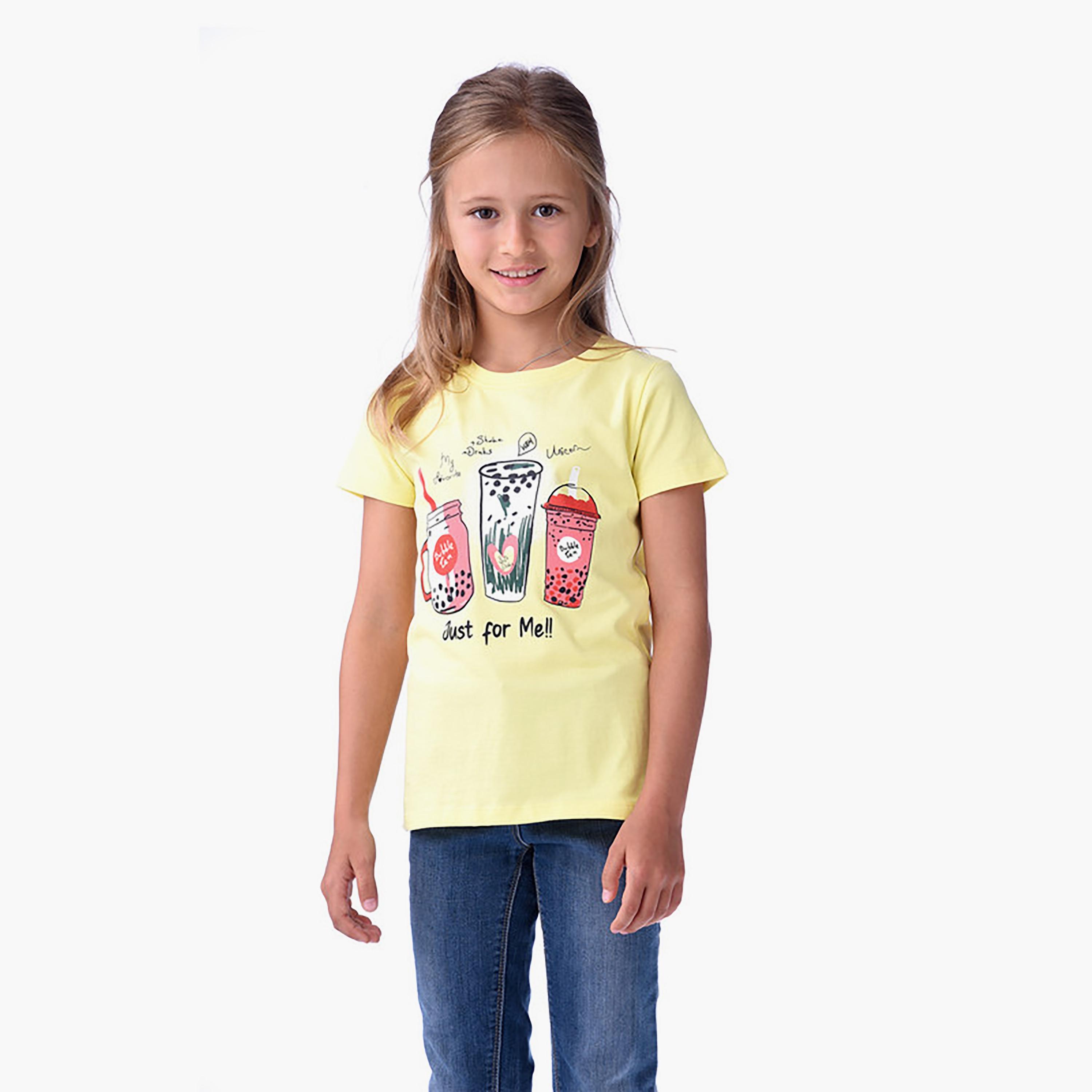 Victor and Jane Printed Short Sleeves T-Shirt-girls-clothing-tshirts-image-1