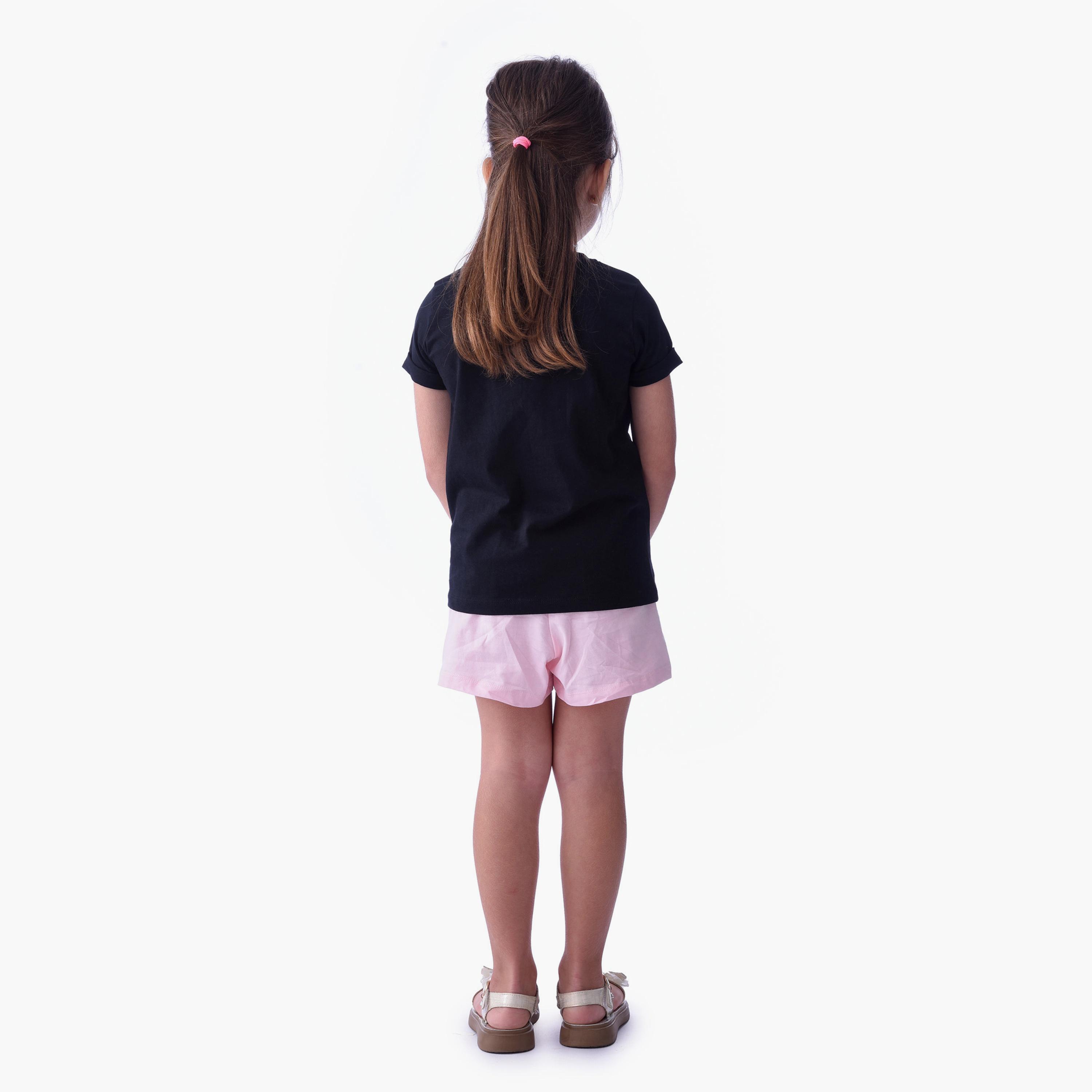 تيشيرت بأكمام قصيرة وطبعات مع شورت من فيكتور اند جين-baby-girls-clothing-setsandcoords-image-2
