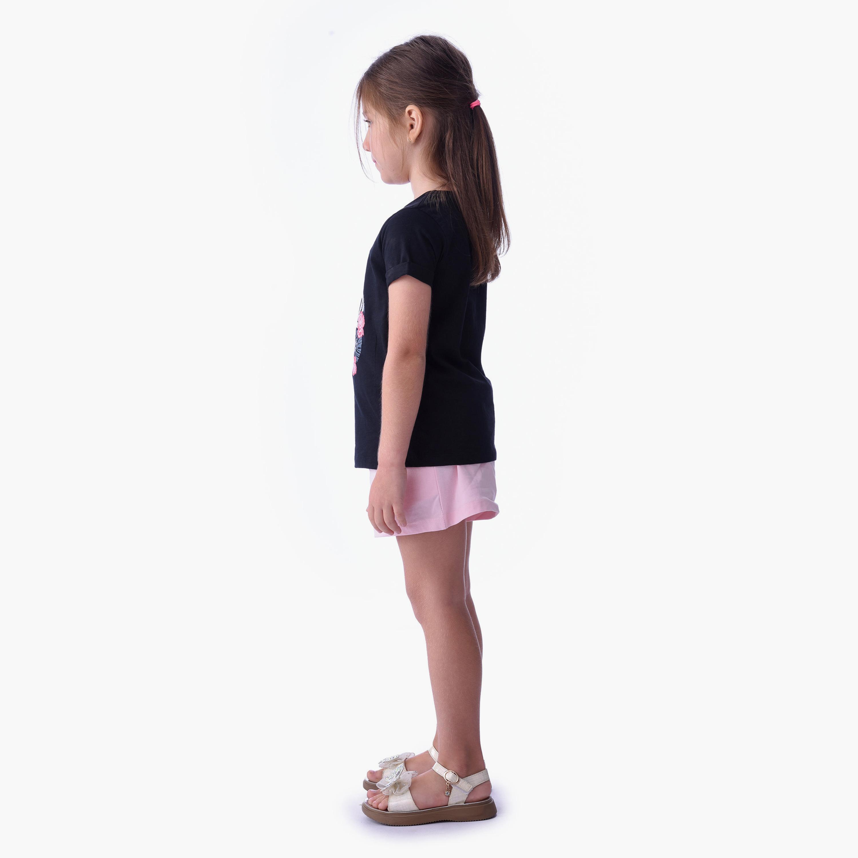 تيشيرت بأكمام قصيرة وطبعات مع شورت من فيكتور اند جين-baby-girls-clothing-setsandcoords-image-3