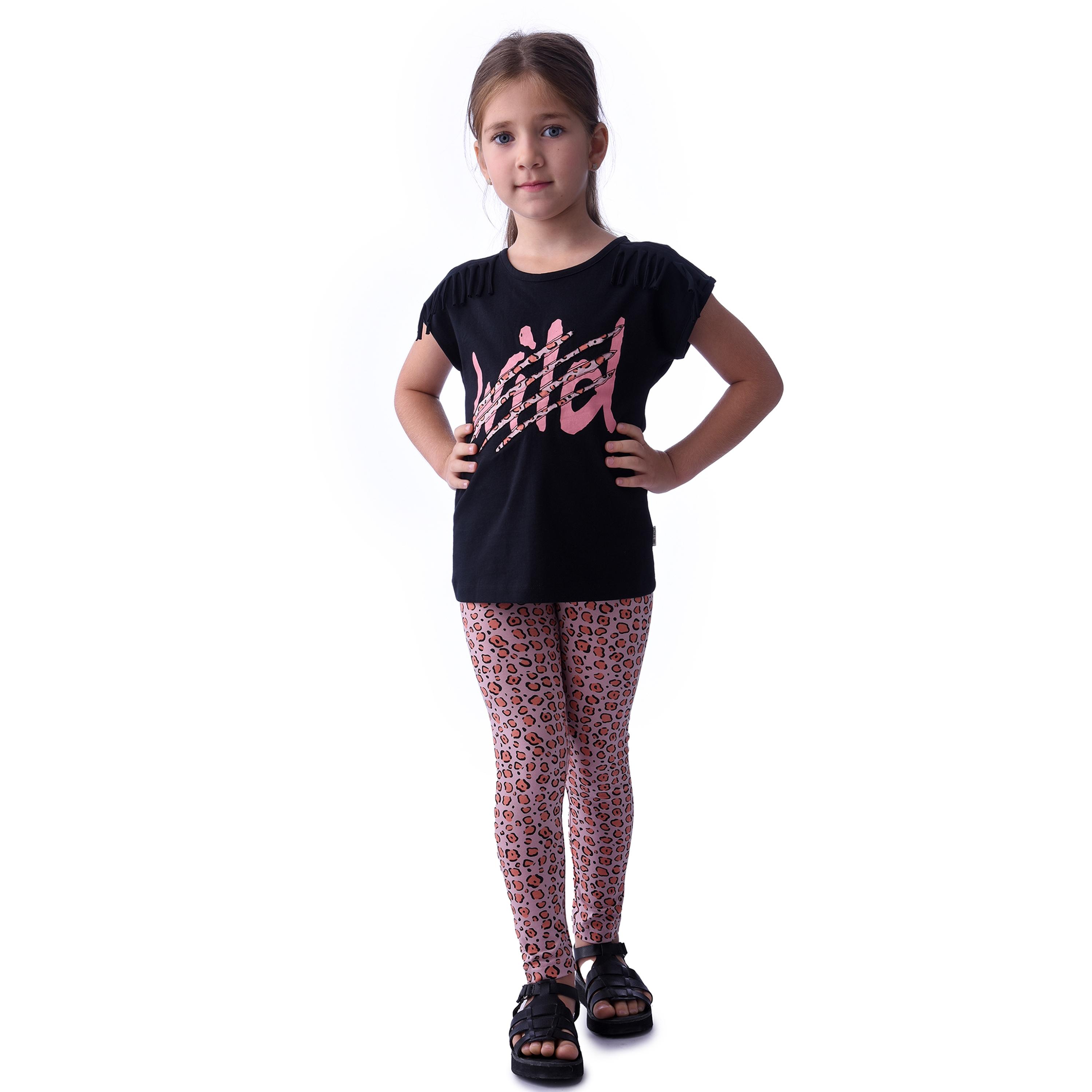 تي شيرت مطبوع بأكمام قصيرة مع بنطال ضيق من فيكتور اند جين-baby-girls-clothing-setsandcoords-image-1