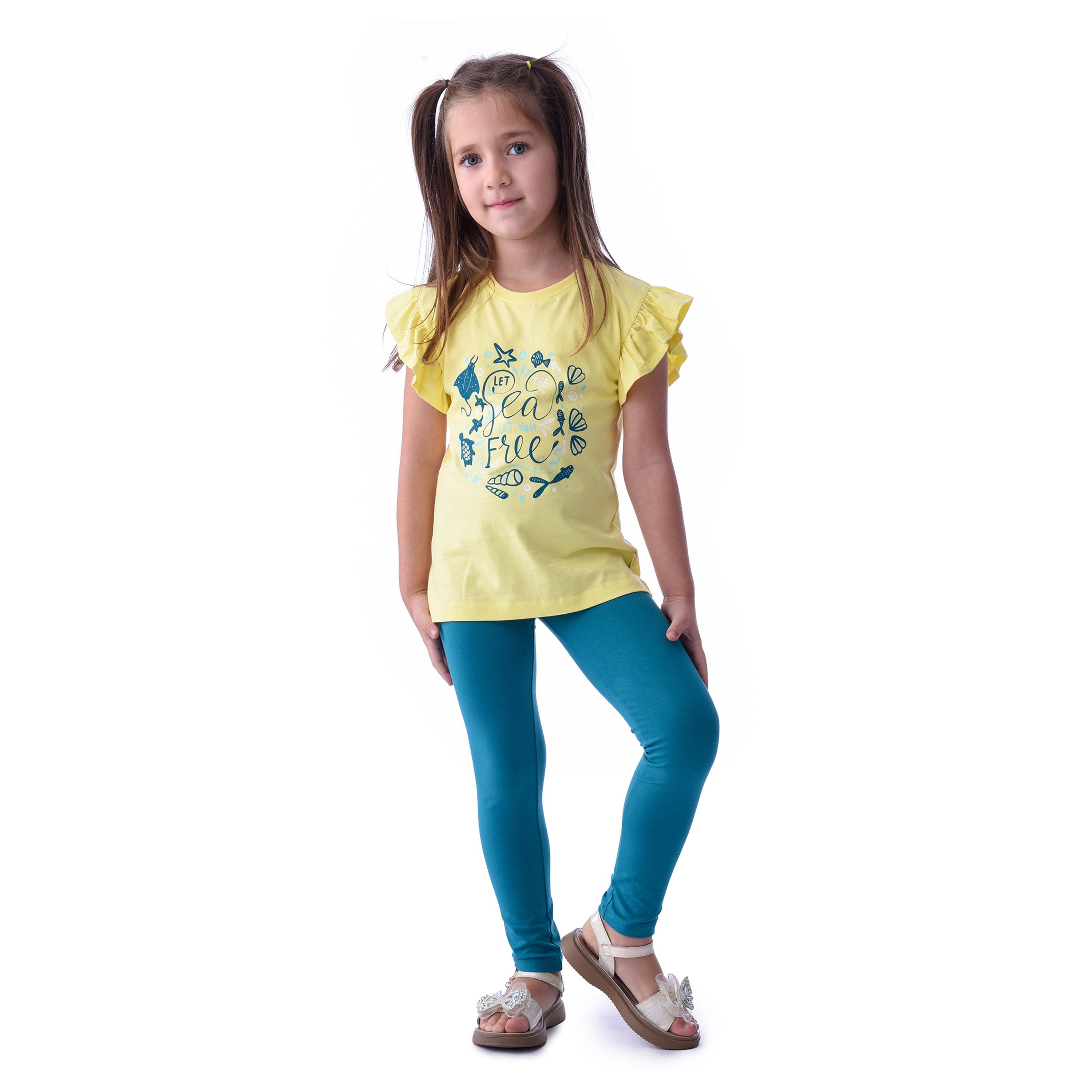 Victor & Jane Printed Cap Sleeves T-Shirt with Leggings-baby-girls-clothing-setsandcoords-image-1